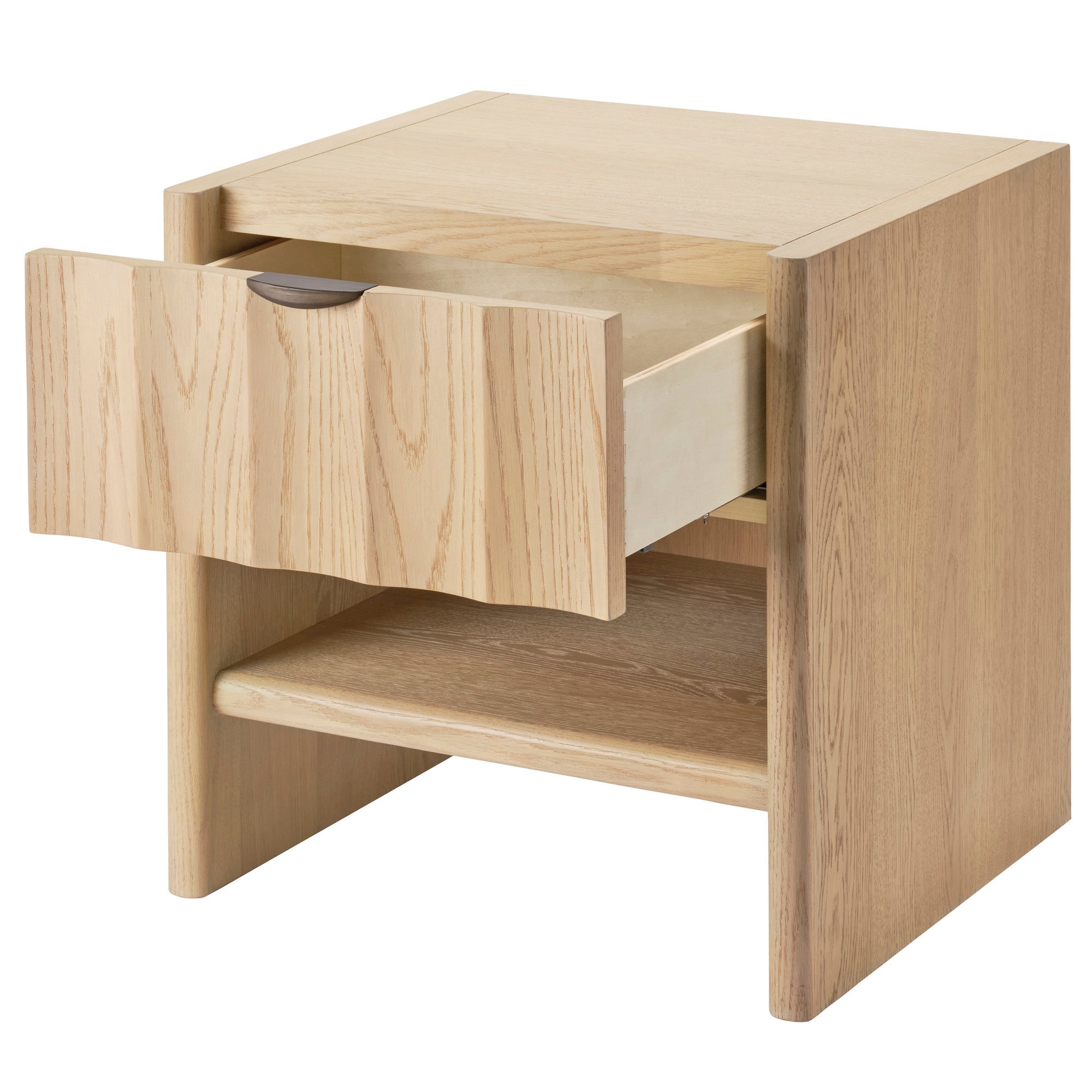 Jamie Young Finley Pale Oak Small Fluted Nightstand