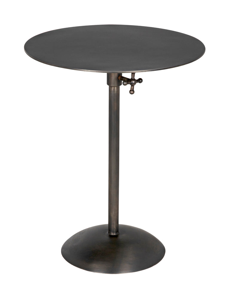 Noir Felix Gun Metal Side Table, compact iron side table