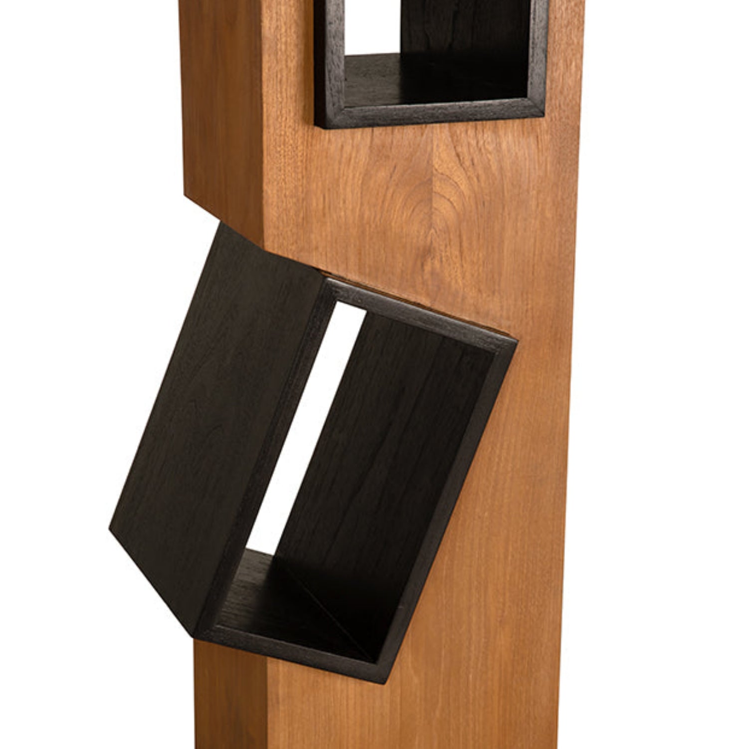 Noir Jackson Shelf in charcoal black and clear coat flat