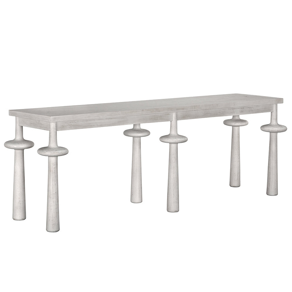 Noir Destemonia Console Table, white-wash mahogany finish