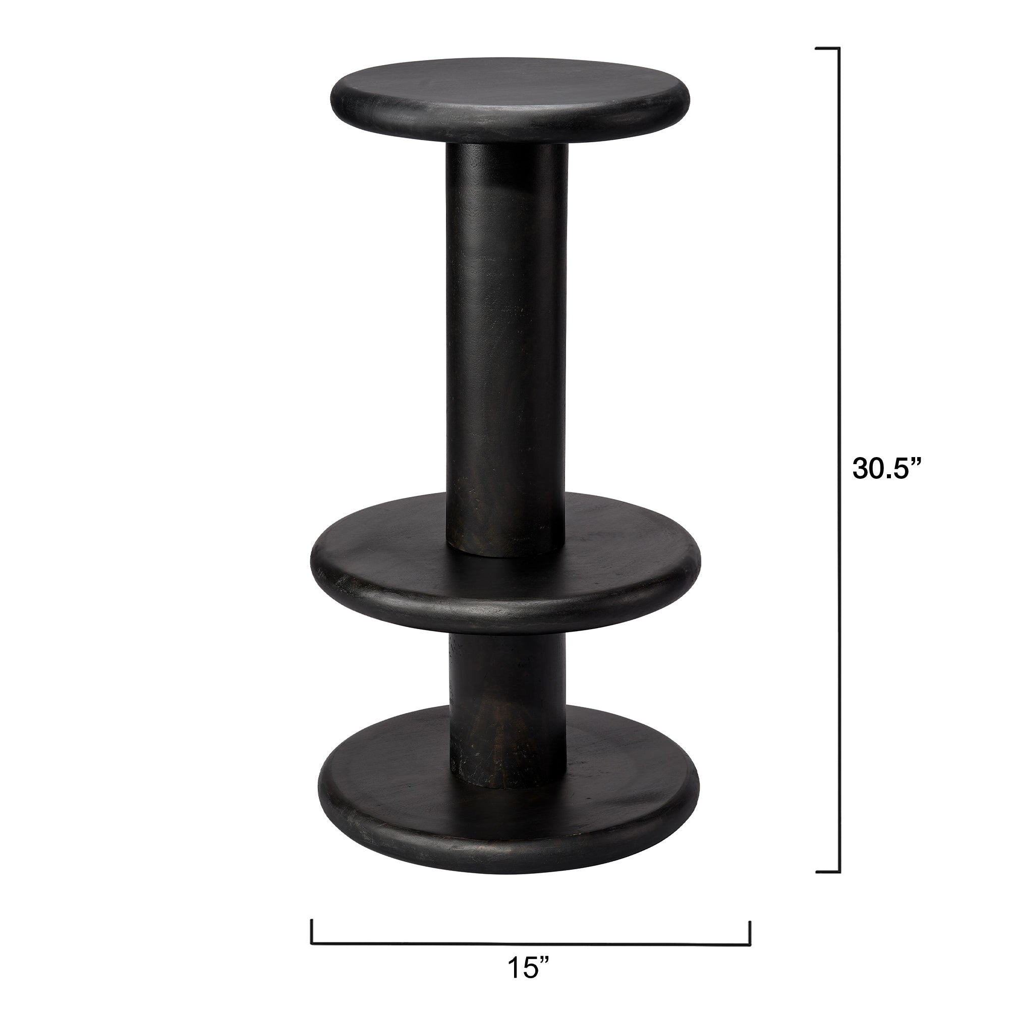 Jamie Young Rye Black Mango Wood Barstool
