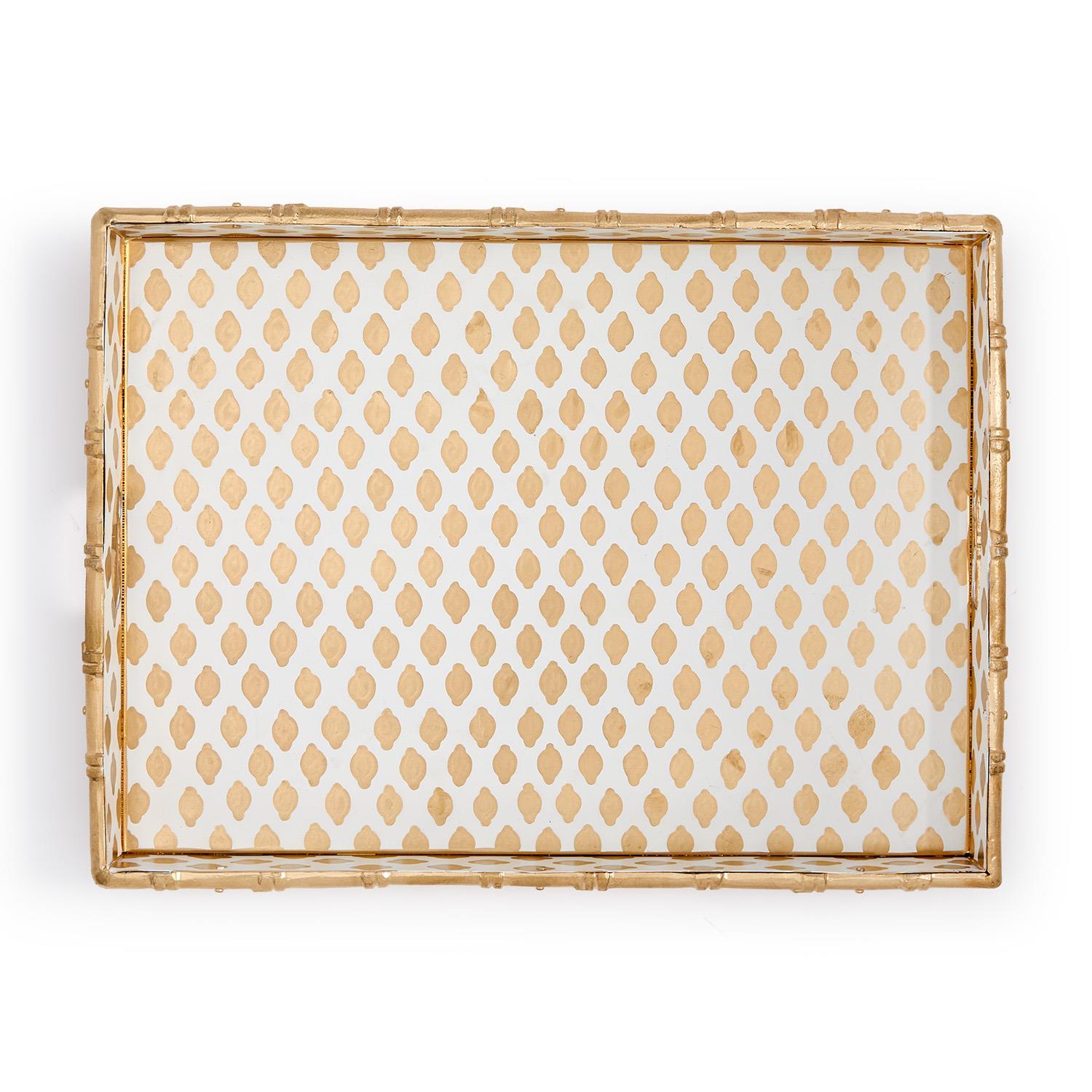 Gold/White Hand Painted Tray