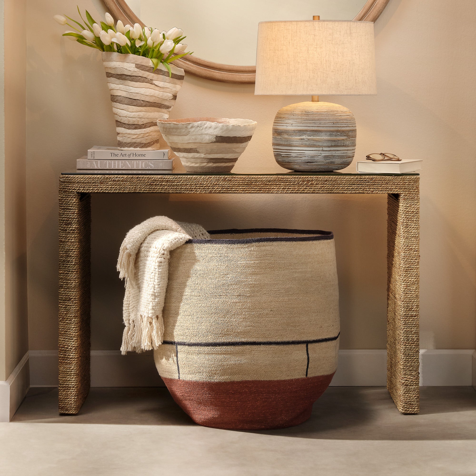 Jamie Young Firefly Natural Seagrass Basket
