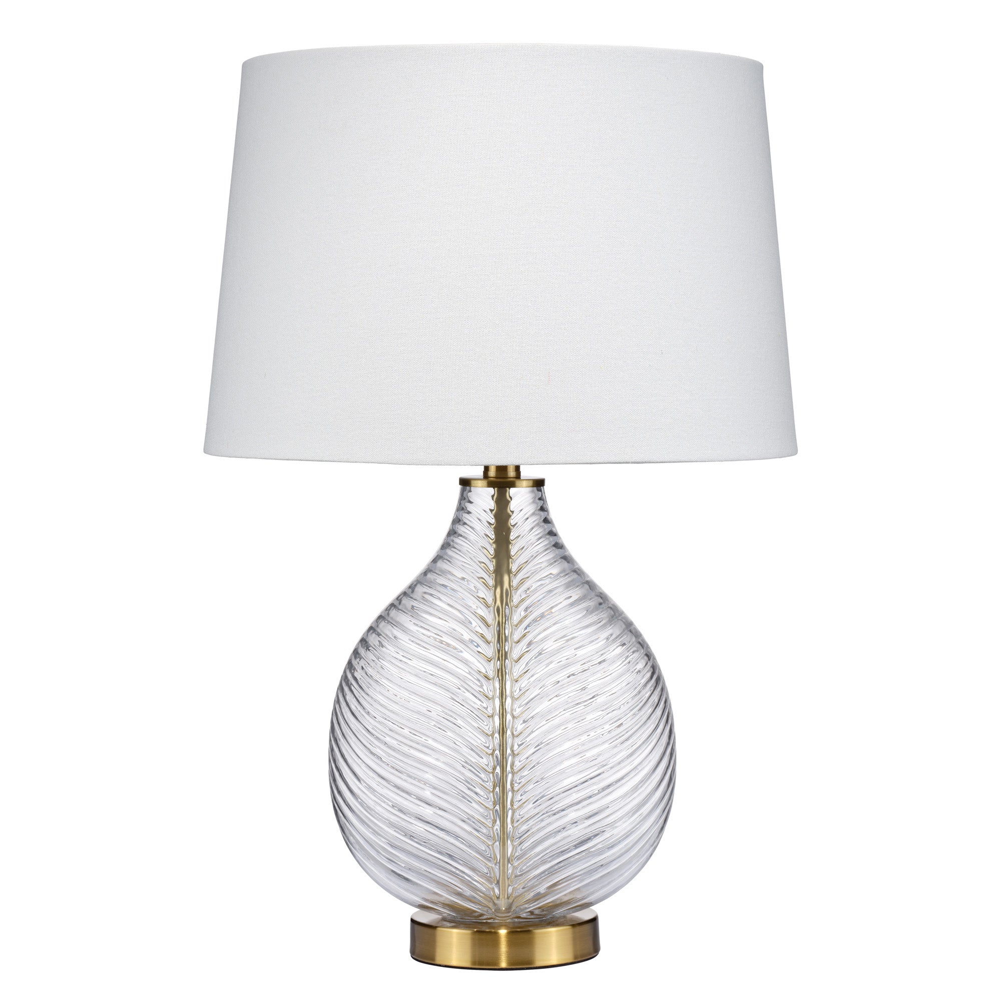 Lifestyle by Jamie Young Maple Clear Glass Table Lamp with Linen Shade