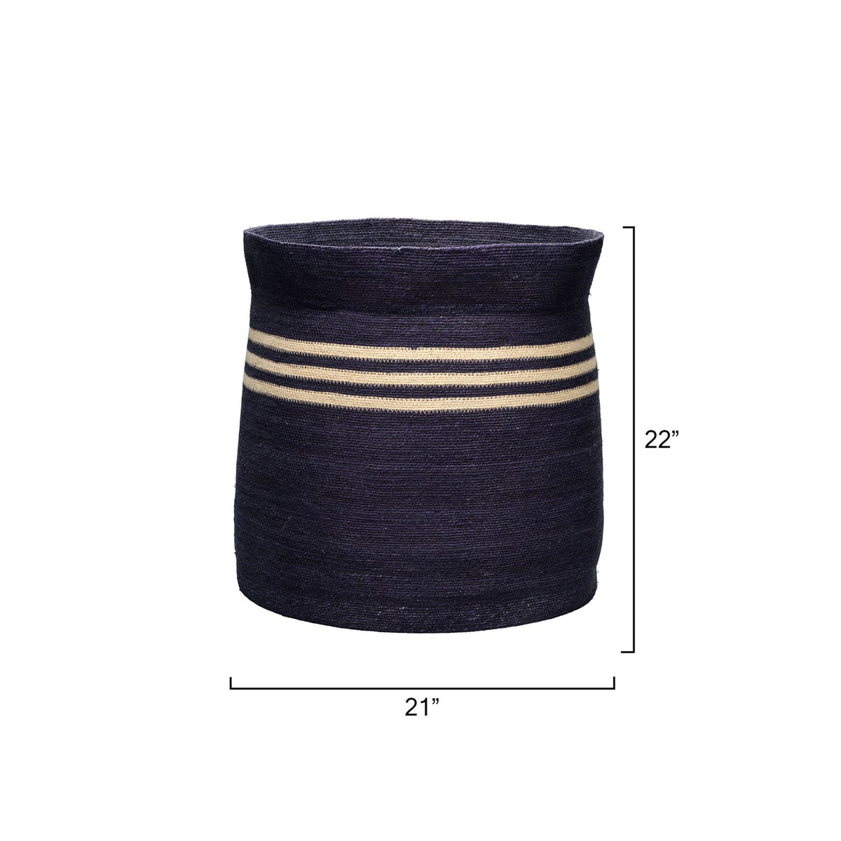 Jamie Young Camden Navy Seagrass Basket styled in a room setting