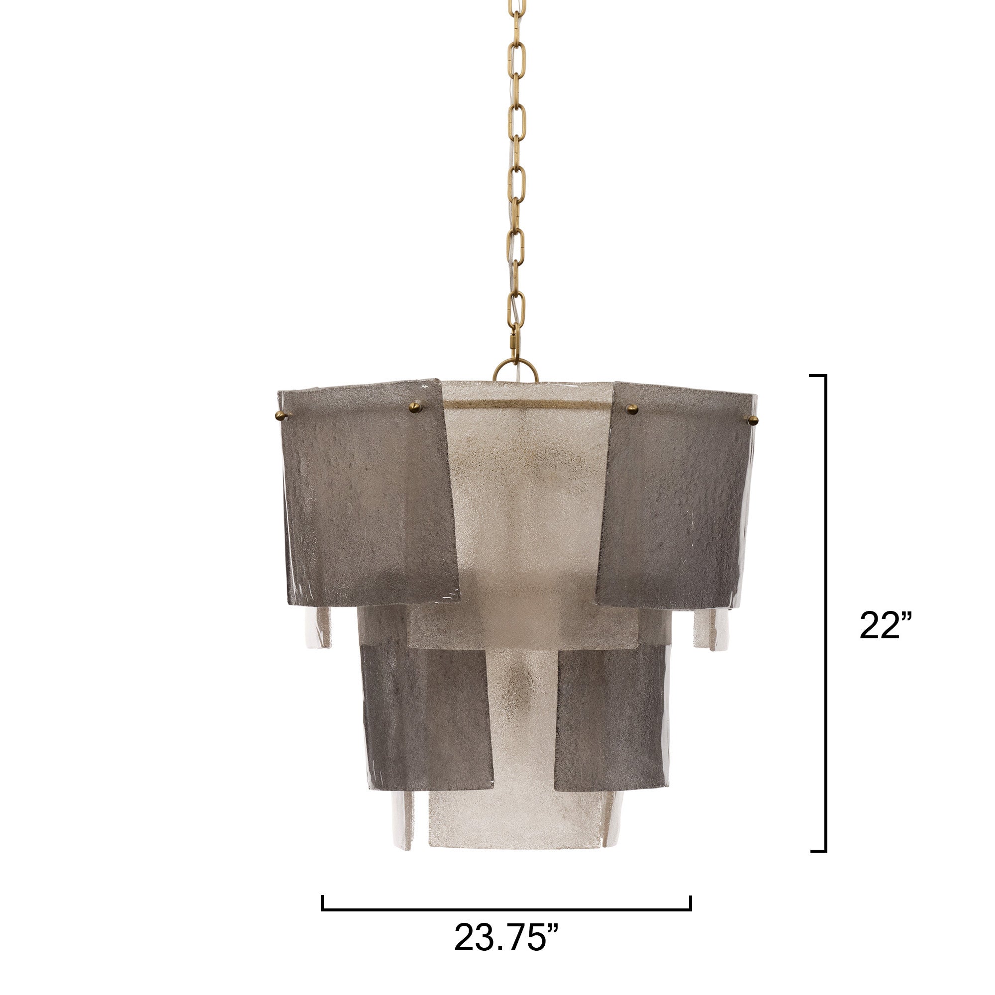 Jamie Young Aurora Clear and Smoke Seeded Glass 10-Light Small Chandelier