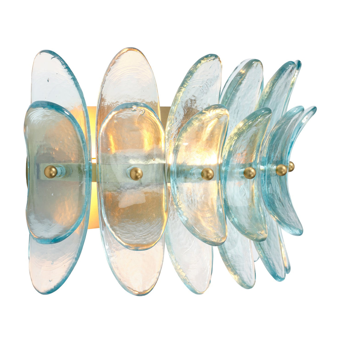 Jamie Young Coronet Blue 1-Light Wall Sconce close-up of Blue Glass texture