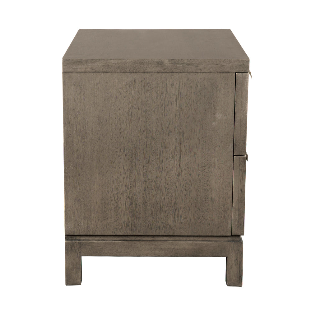 Noir Musashi Greige Walnut Small 2 Drawer Chest, sculptural drawer chest