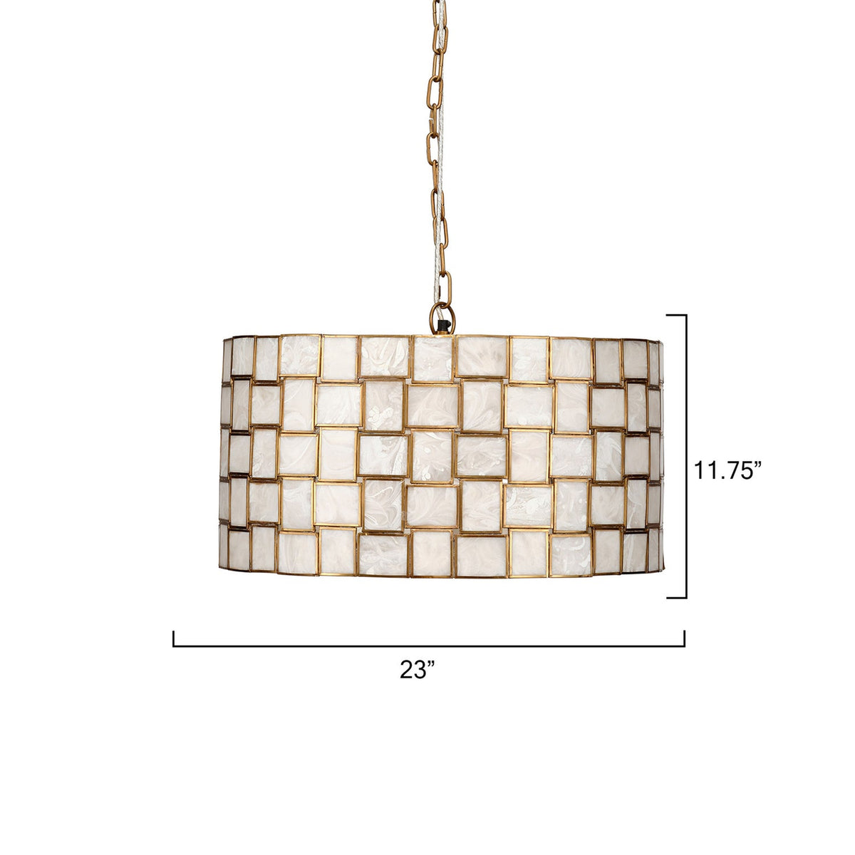 Jamie Young Cinema Faux Alabaster 3-Light Chandelier Resin craftsmanship detail