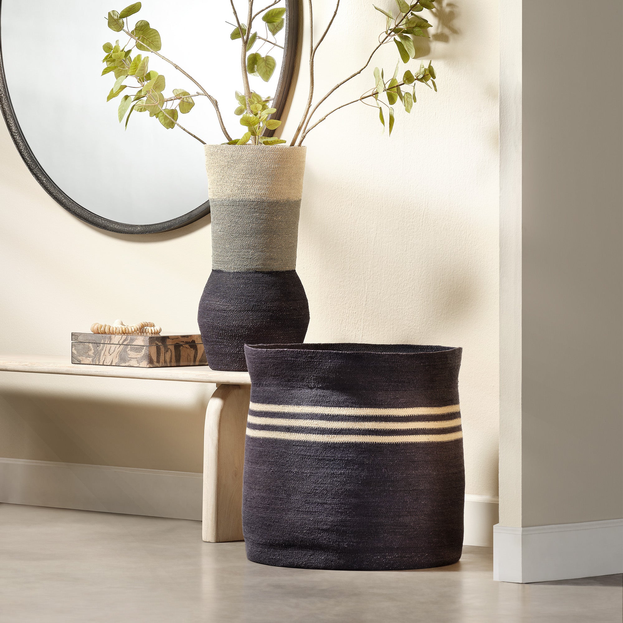 Jamie Young Camden Navy Seagrass Basket