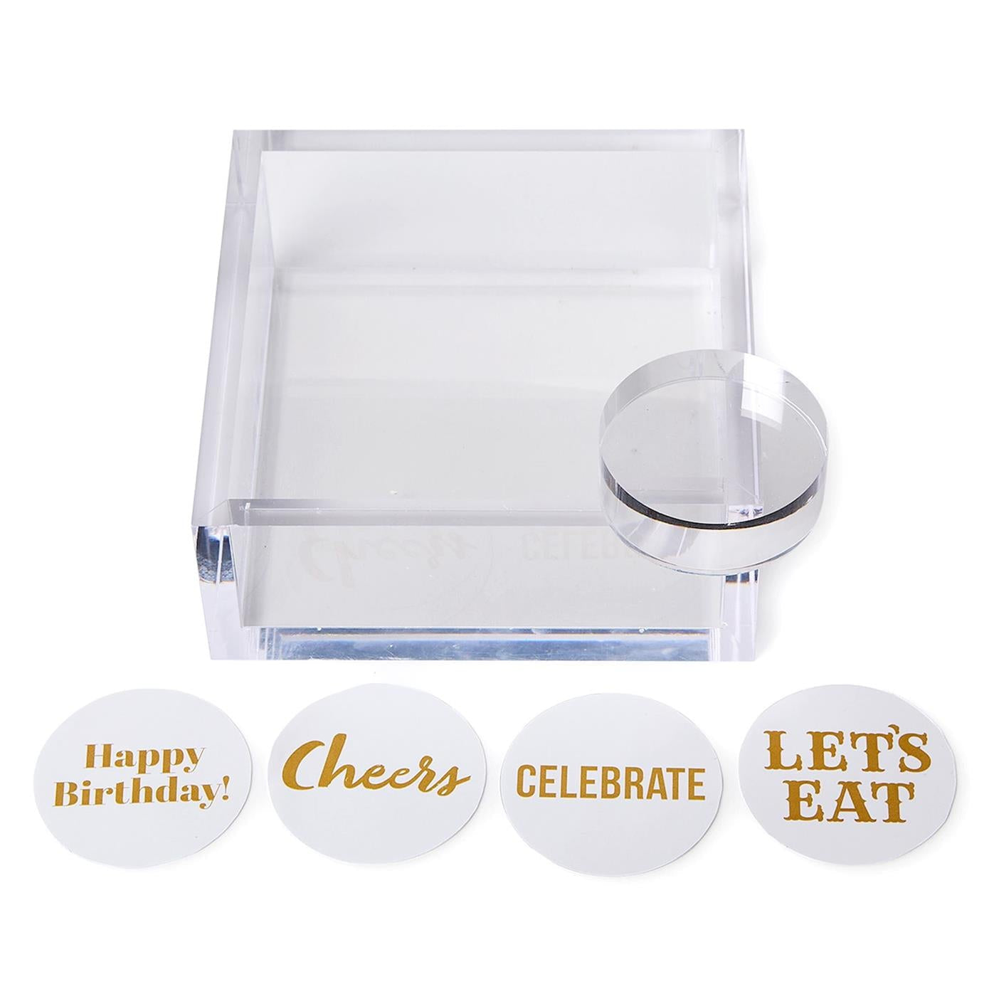 Acrylic Cocktail Napkin Holder with Acrylic Paper Weight
