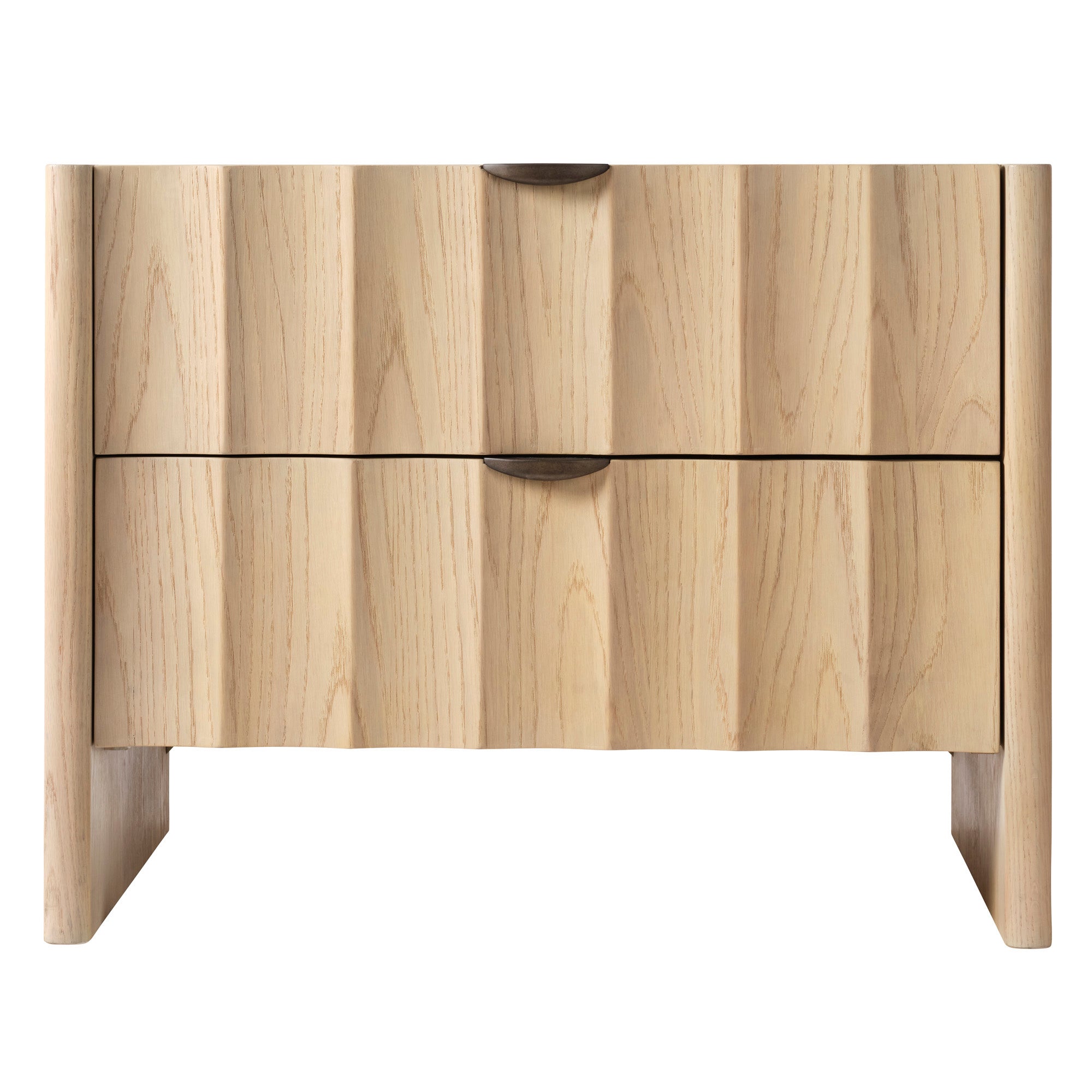 Jamie Young Finley Pale Oak Large Fluted Nightstand