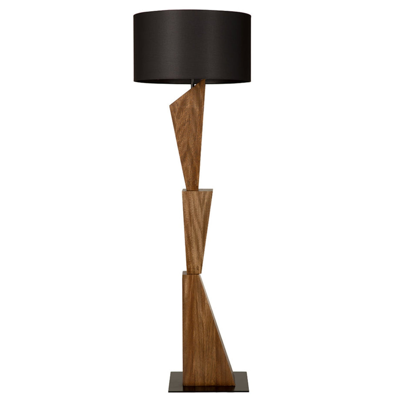 Dark Walnut and Black Shade Enigma Ii Floor Lamp with Shade by Noir