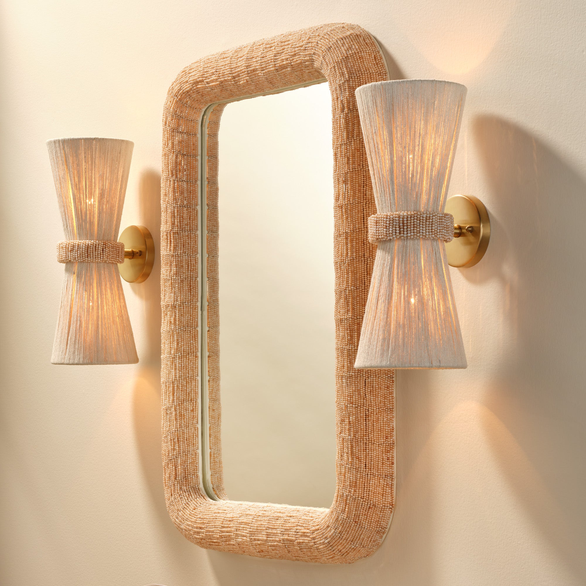 Jamie Young Corset Off White 2-Light Wall Sconce