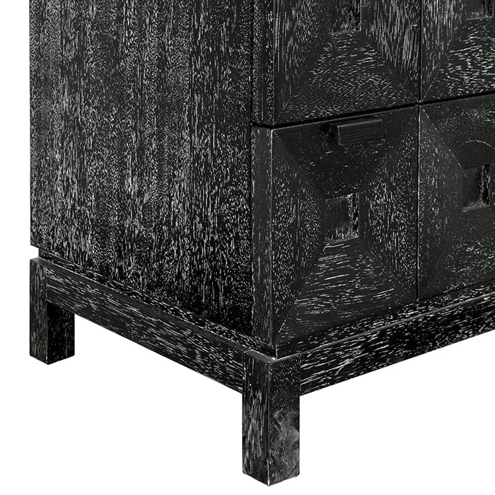 Noir Musashi Black Walnut Large 2 Drawer, modern brutalist storage