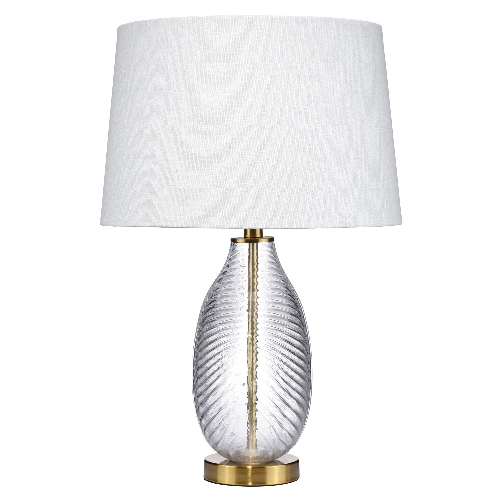 Lifestyle by Jamie Young Maple Clear Glass Table Lamp with Linen Shade