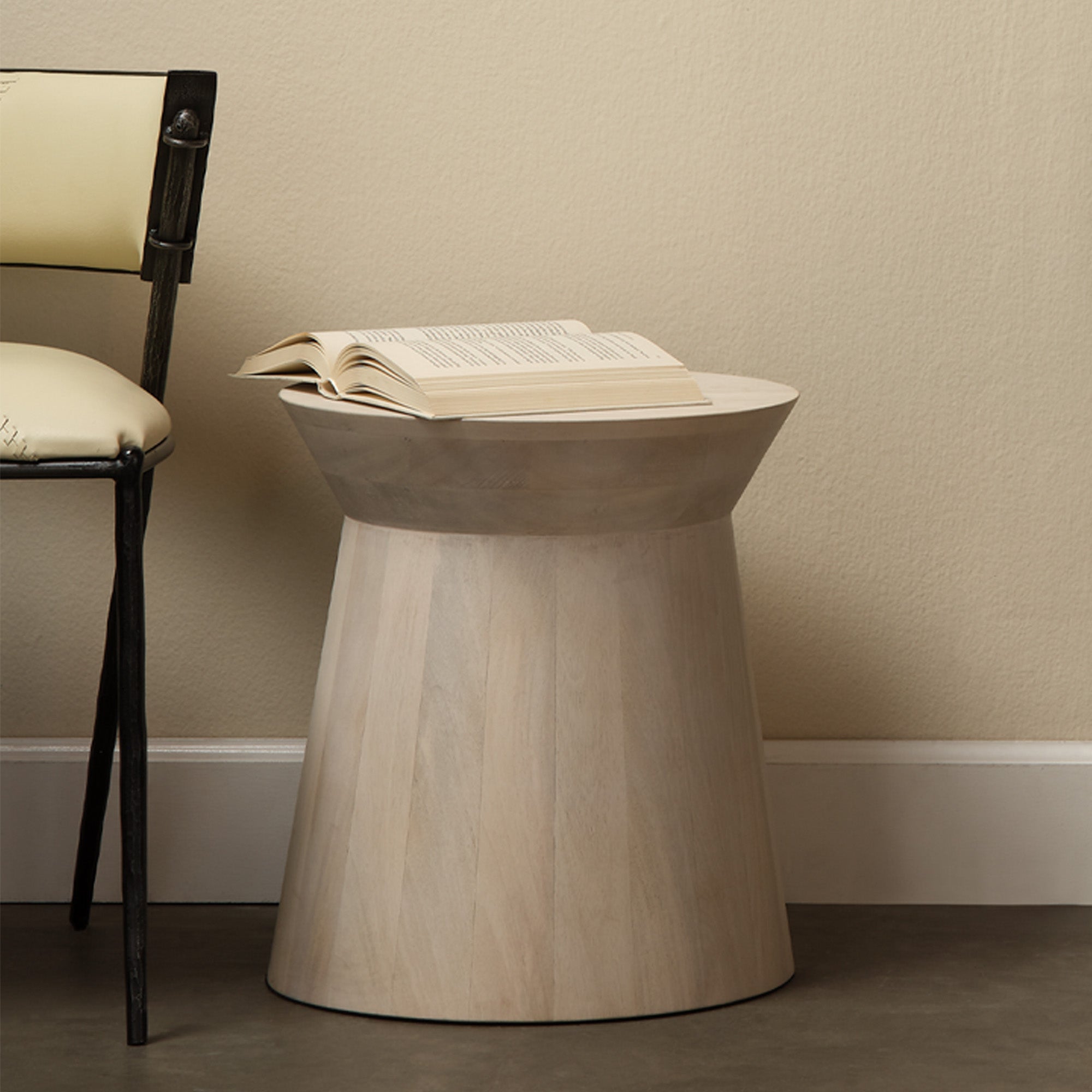 Jamie Young Porcini Off-White Wood Side Table
