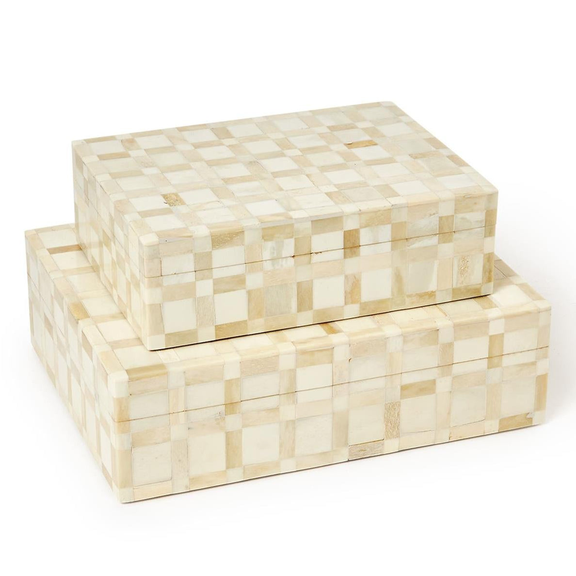 Inlaid Covered Box Set of 2