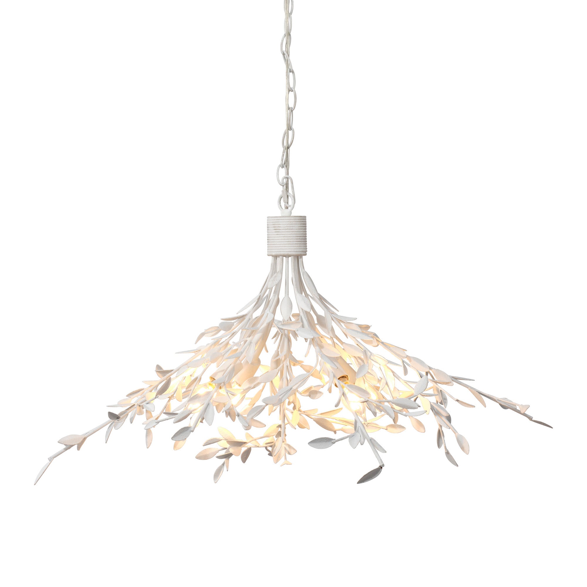 Jamie Young Arbor Textured White Plaster 4-Light Chandelier