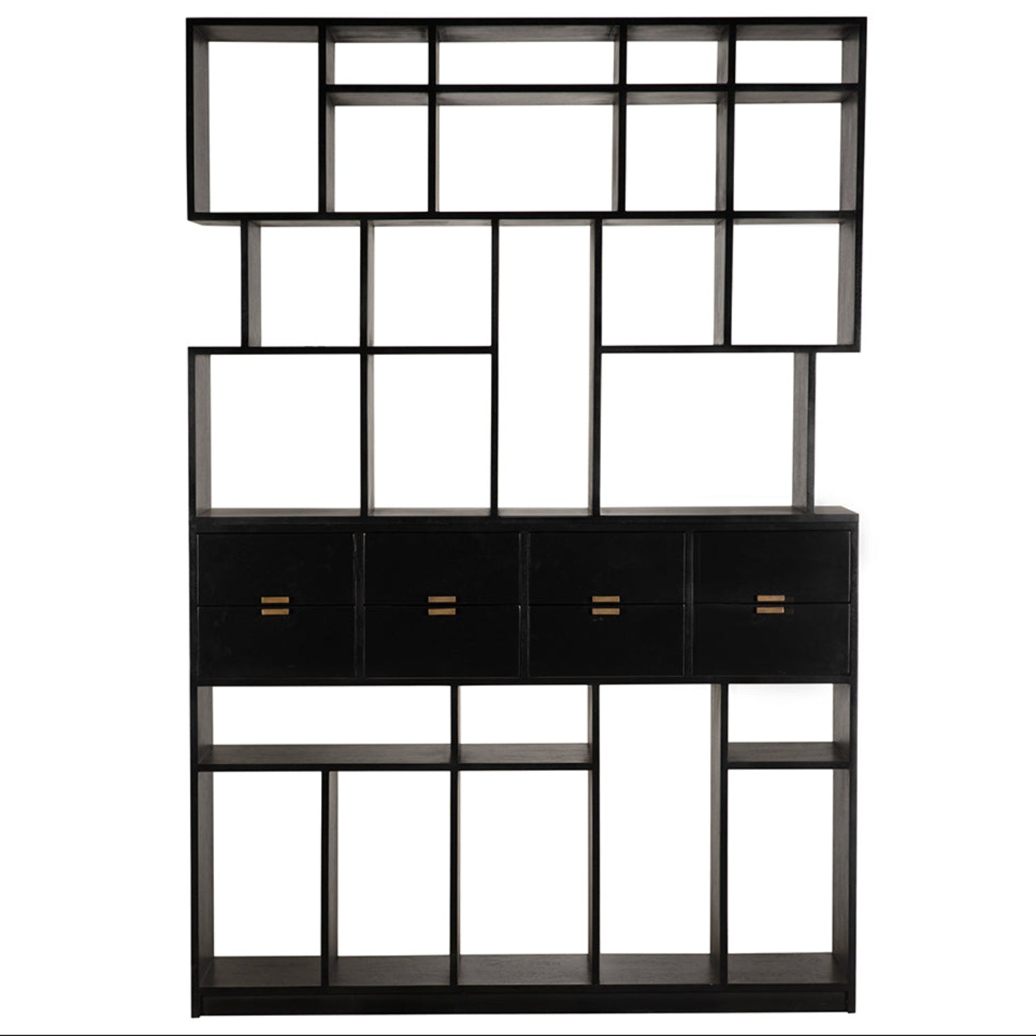 Noir Grobius Hand Rubbed Black Bookcase in Hand Rubbed Black finish