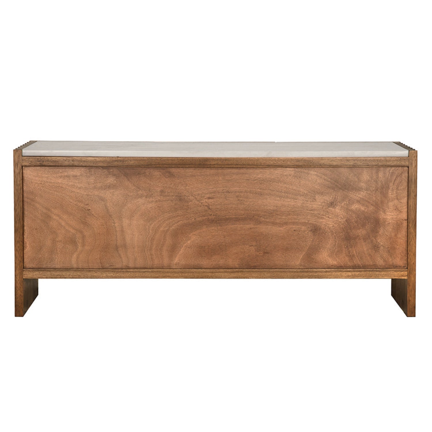 Noir Gauss Dark Walnut Sideboard with Marble Top with a white marble slab top