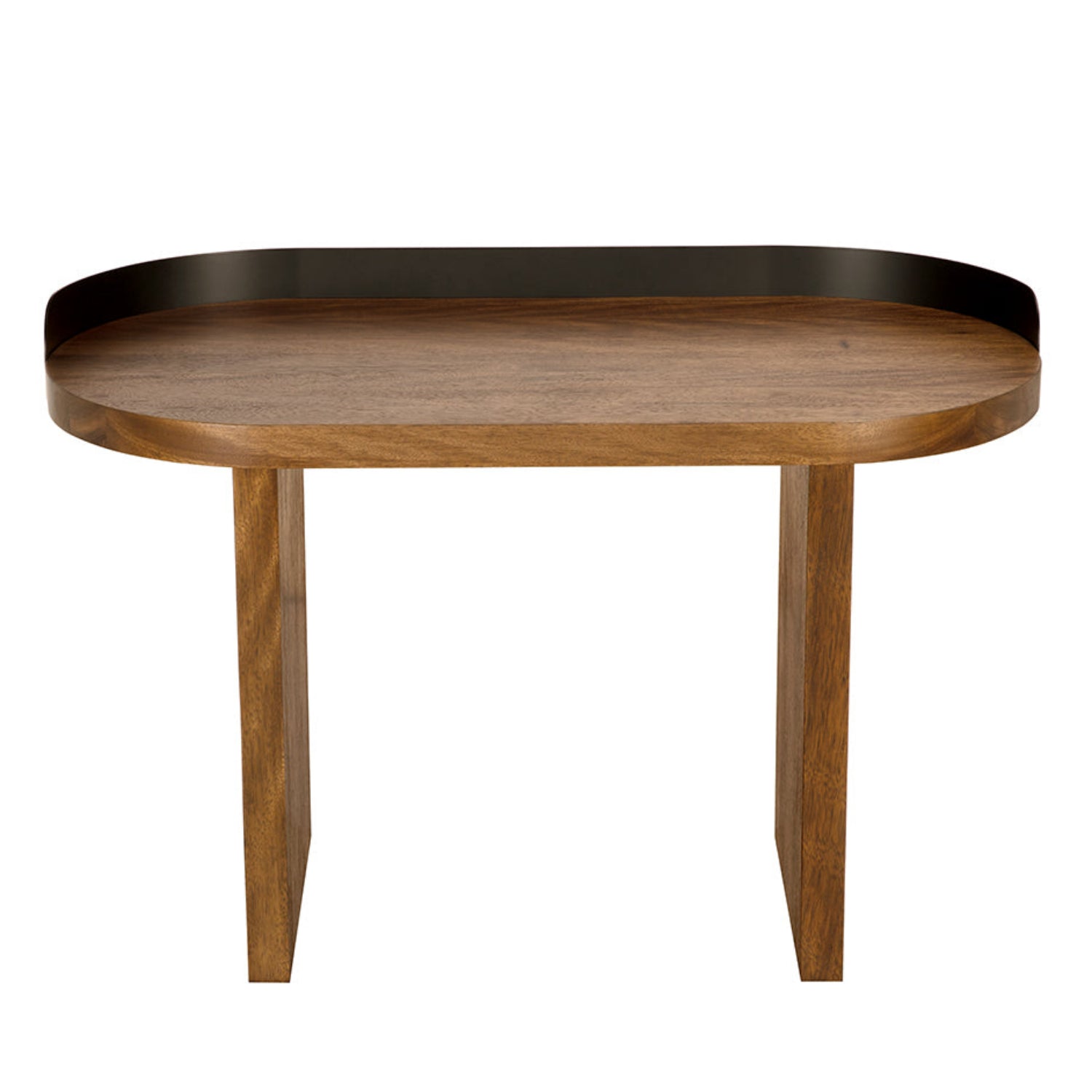 Noir Euler Desk shown in Dark Walnut and Matte Black