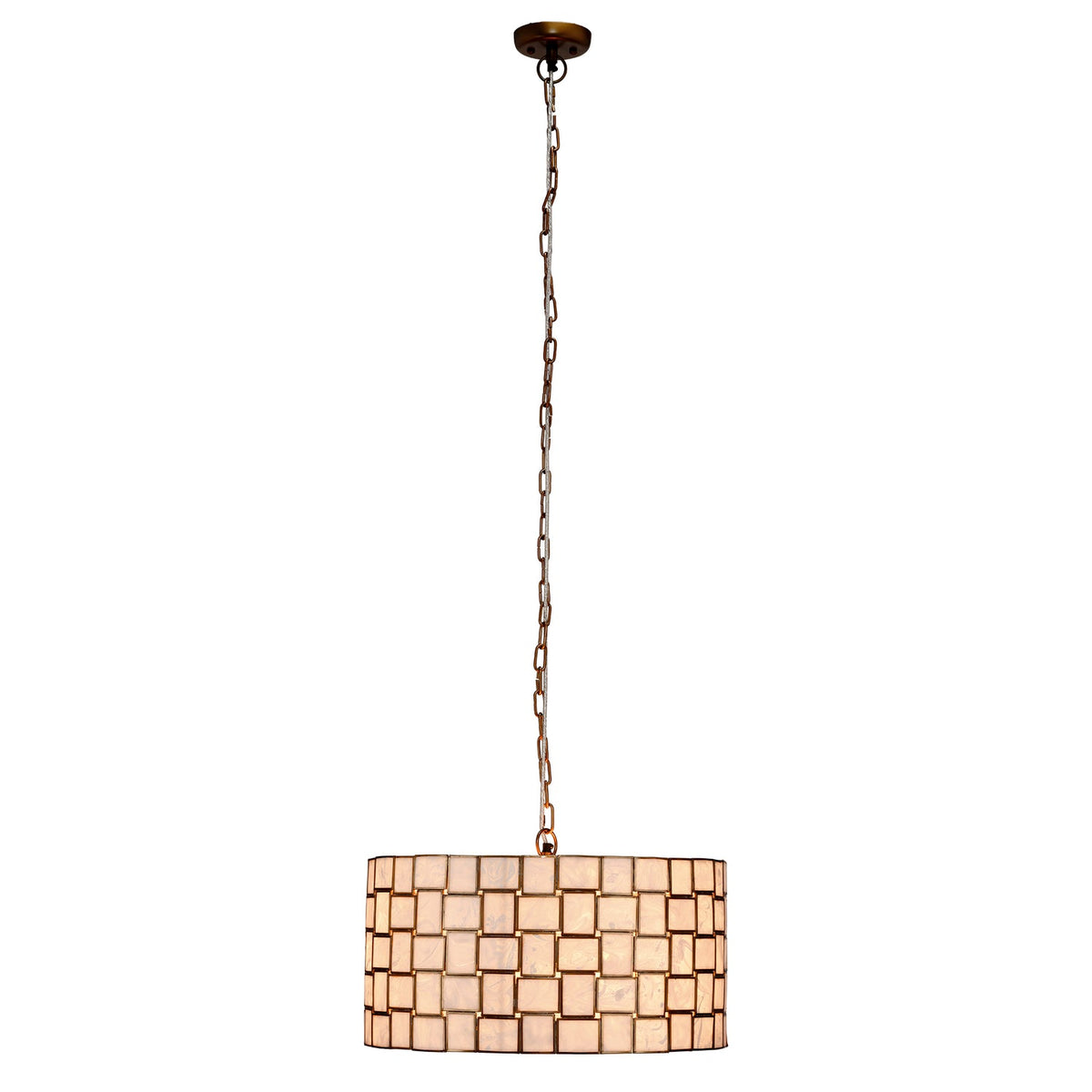 Jamie Young Cinema Faux Alabaster 3-Light Chandelier close-up of Cream Resin texture
