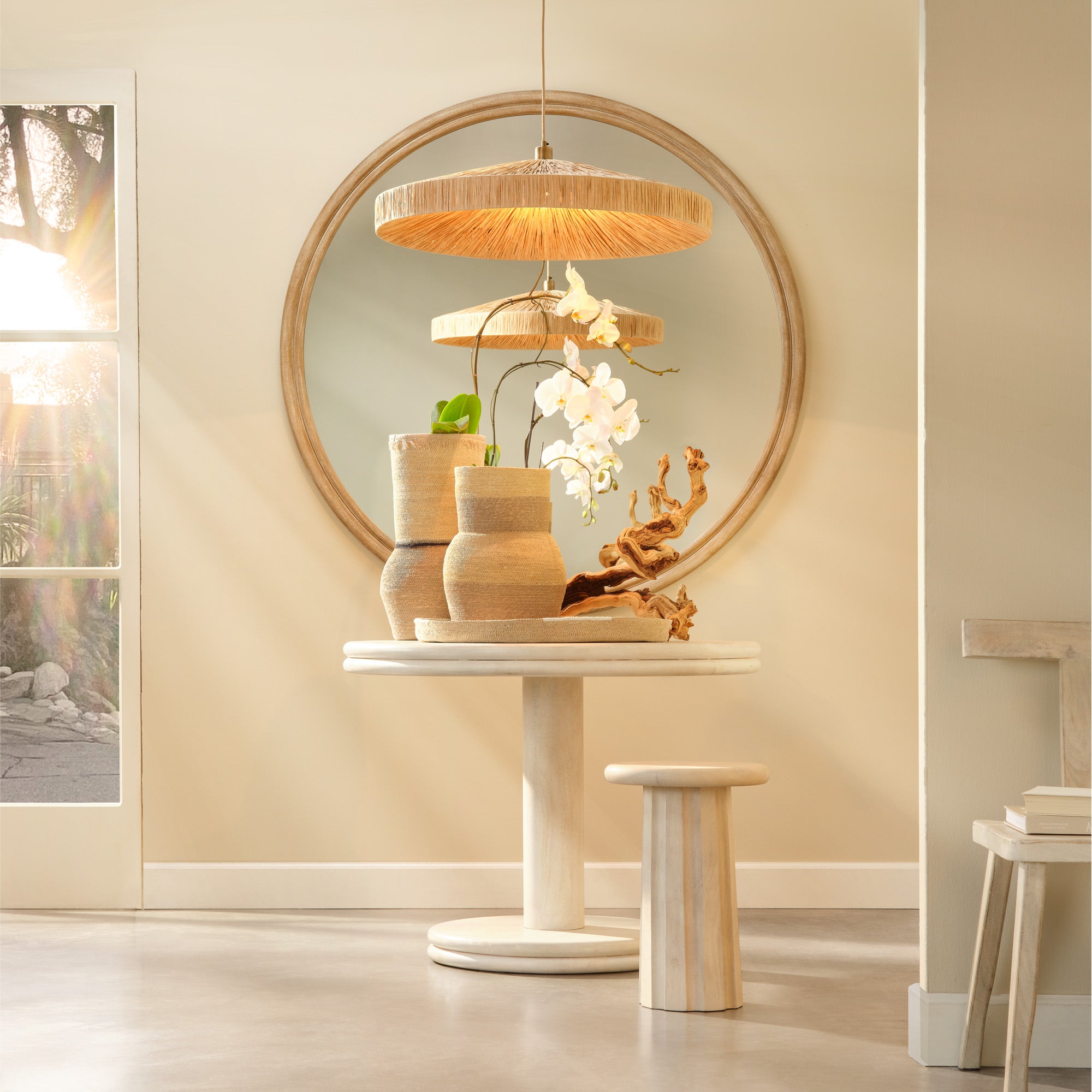 Jamie Young Bourbon Off-White Mango Wood Bistro Table