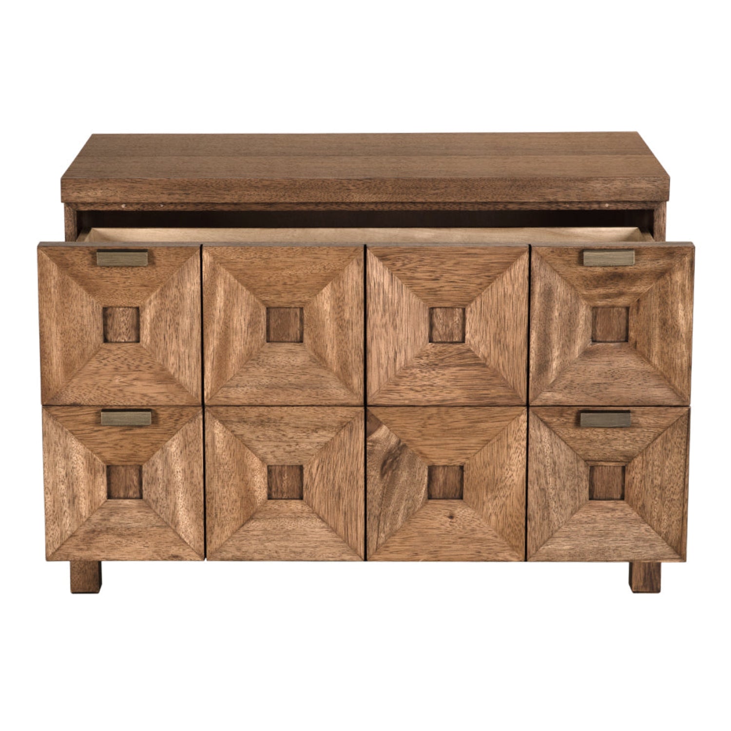 Noir Musashi Dark Walnut Large 2 Drawer crafted from walnut and veneer