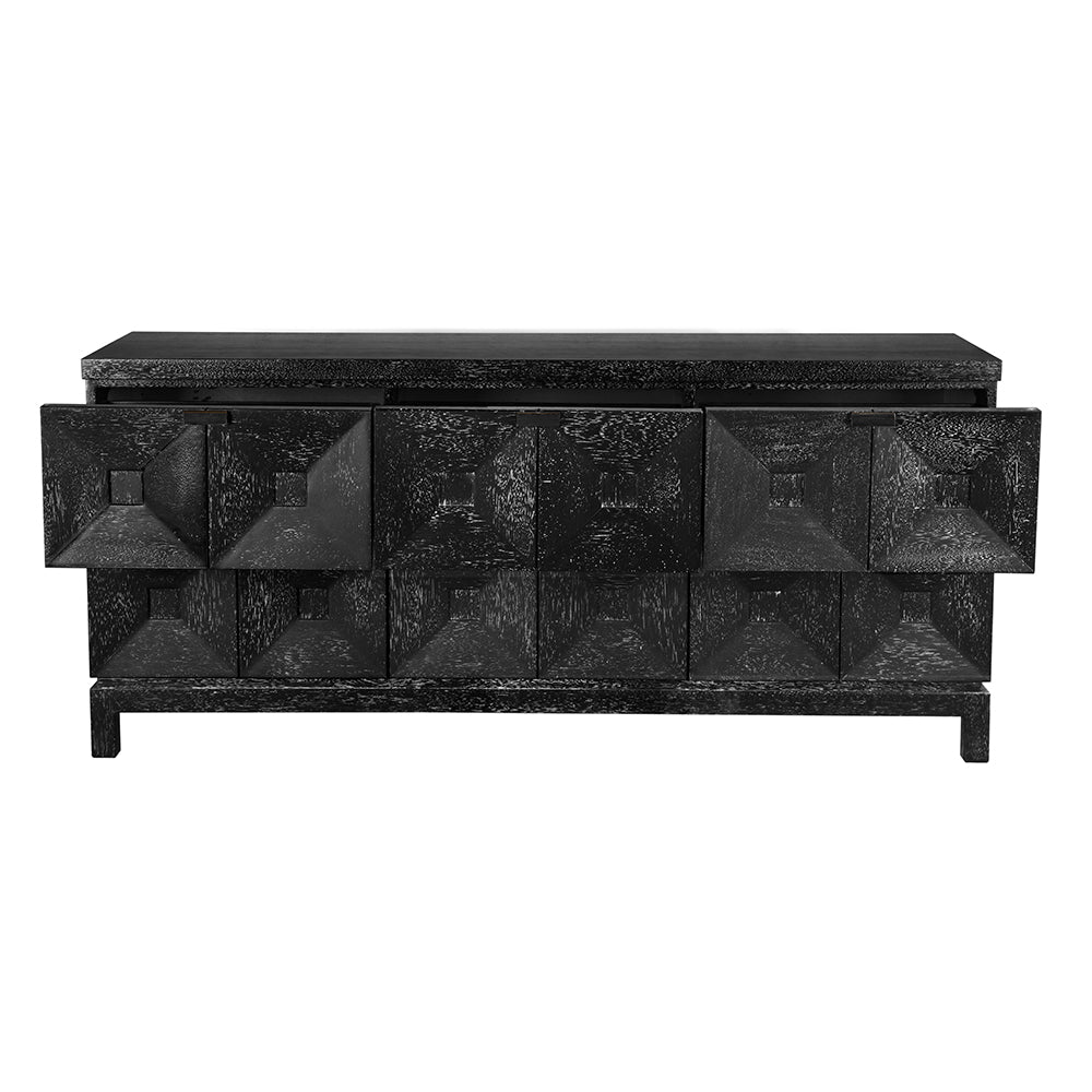 Noir Musashi Black Walnut 6 Drawer, solid walnut dresser
