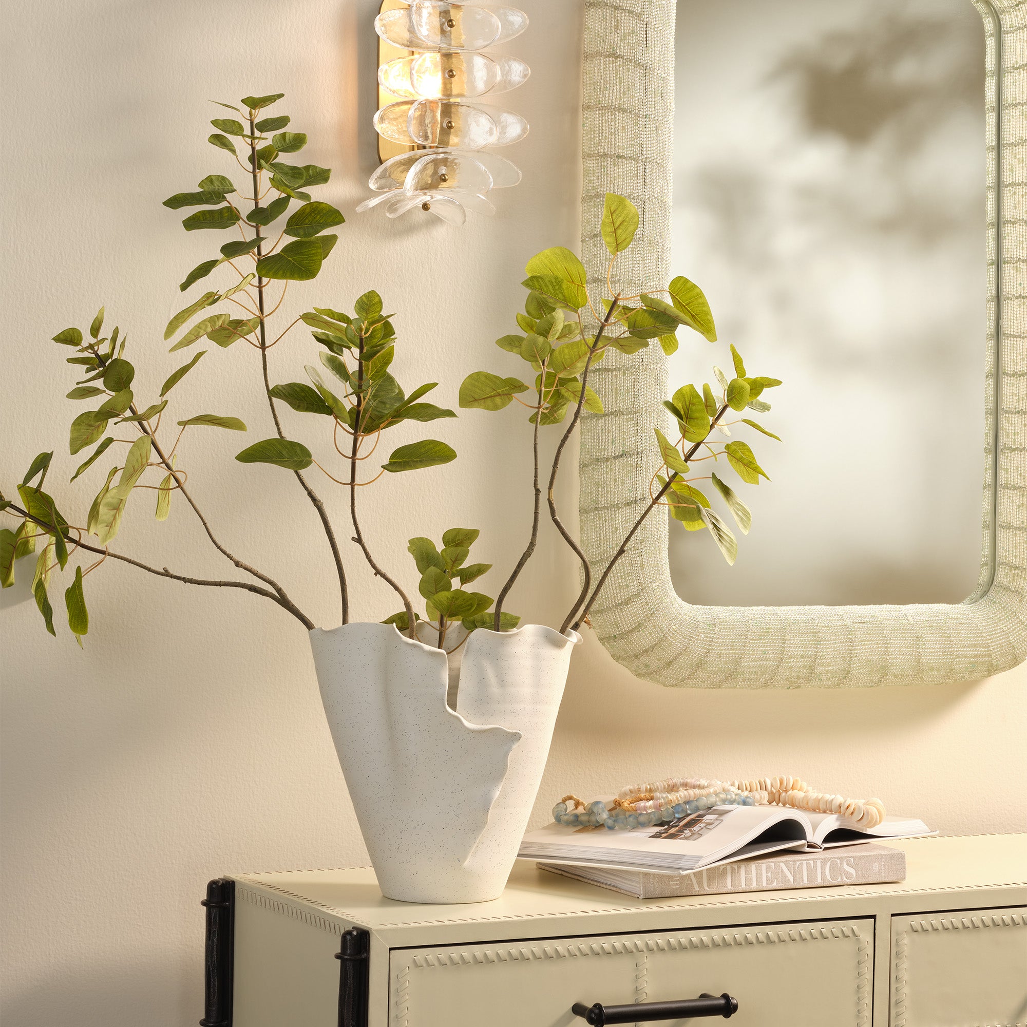 Jamie Young Flounce White Porcelain Vase