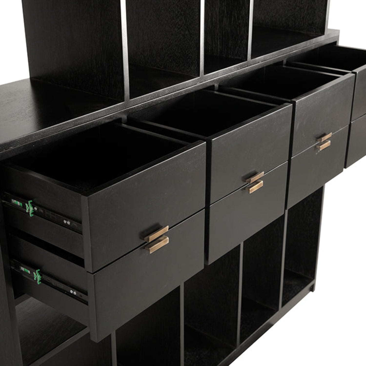 Noir Grobius Hand Rubbed Black Bookcase, a hand rubbed black bookshelf