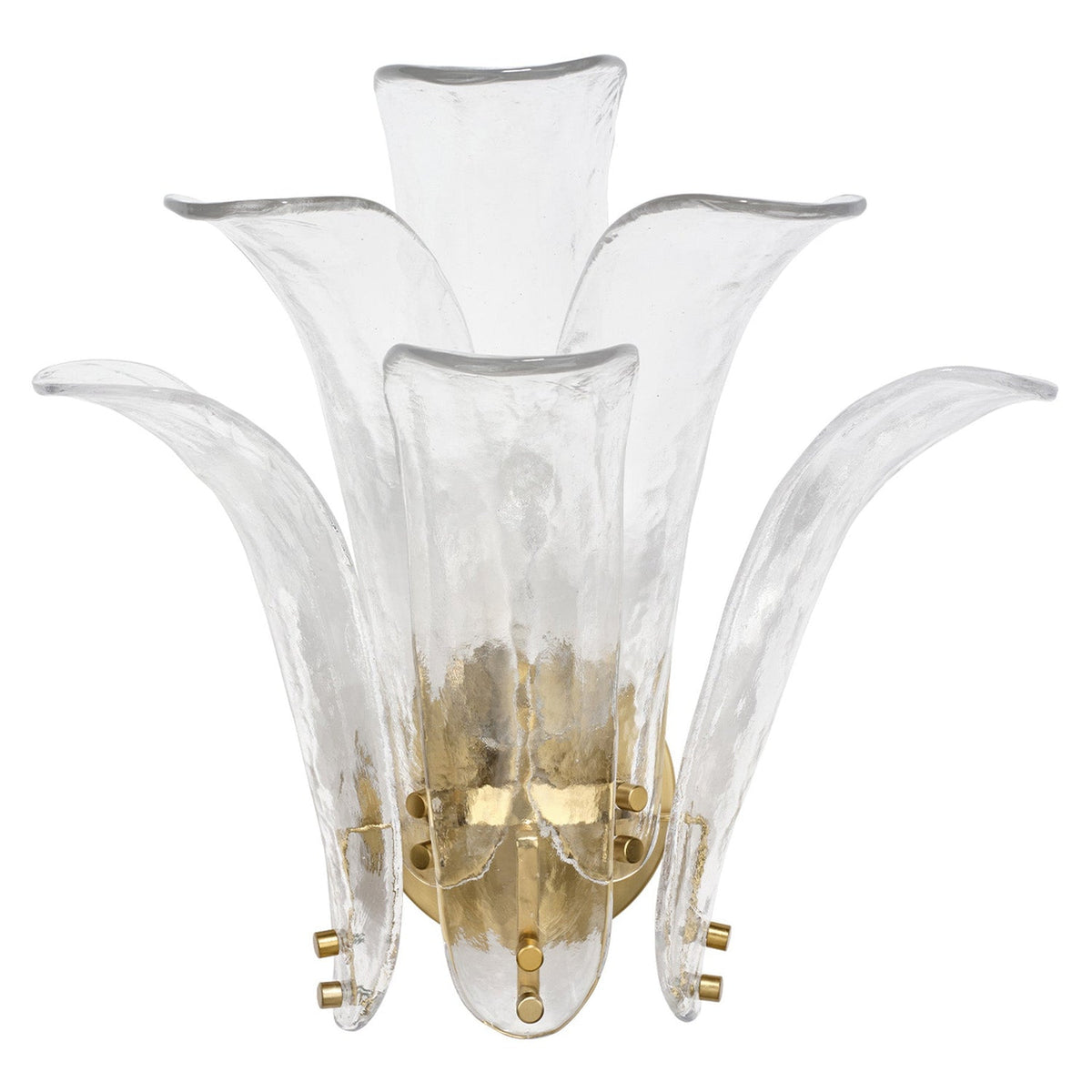 Jamie Young Cala Clear 1-Light Wall Sconce in Clear Glass, full front view