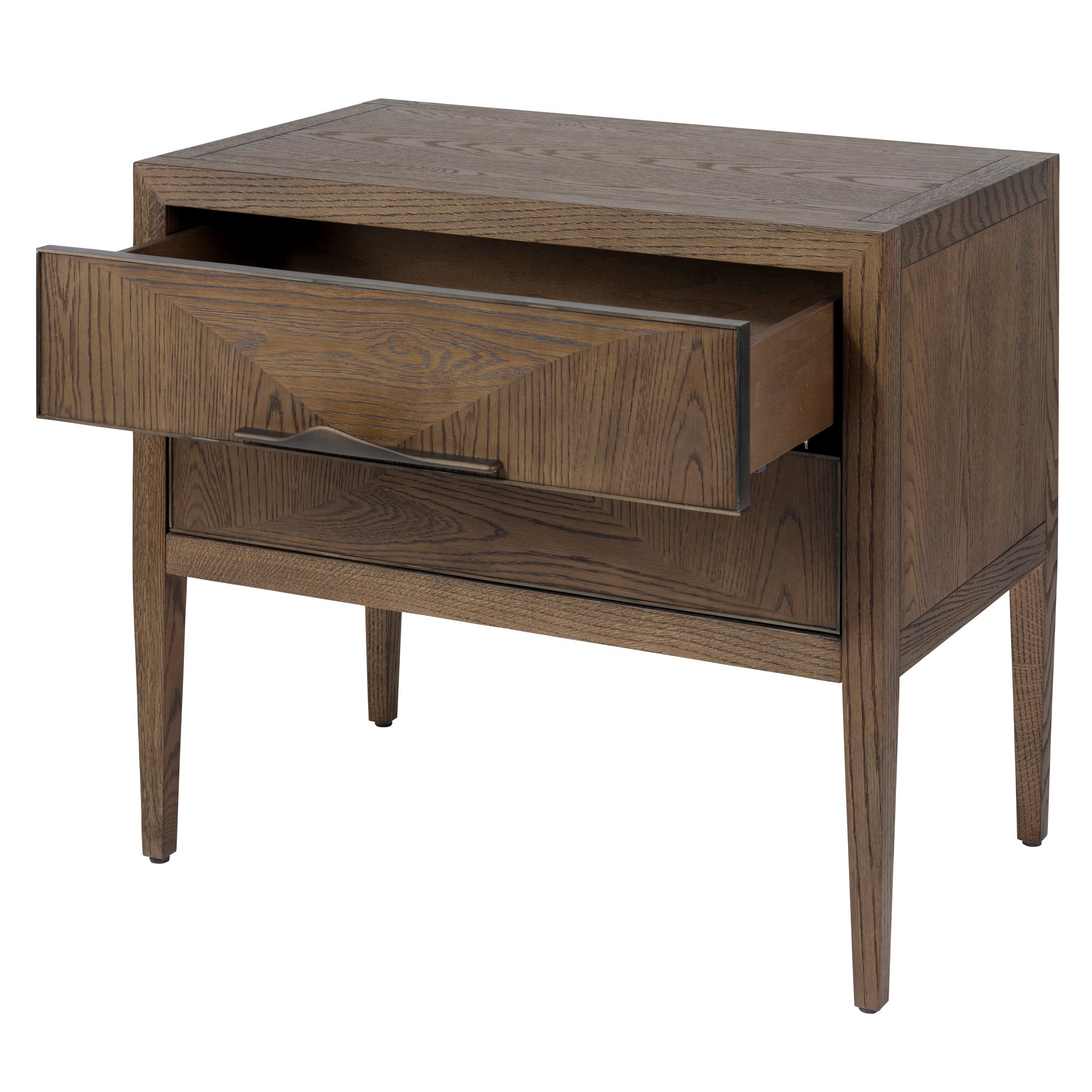 Jamie Young Landmark Brown Sugar Oak Two Drawer Nightstand