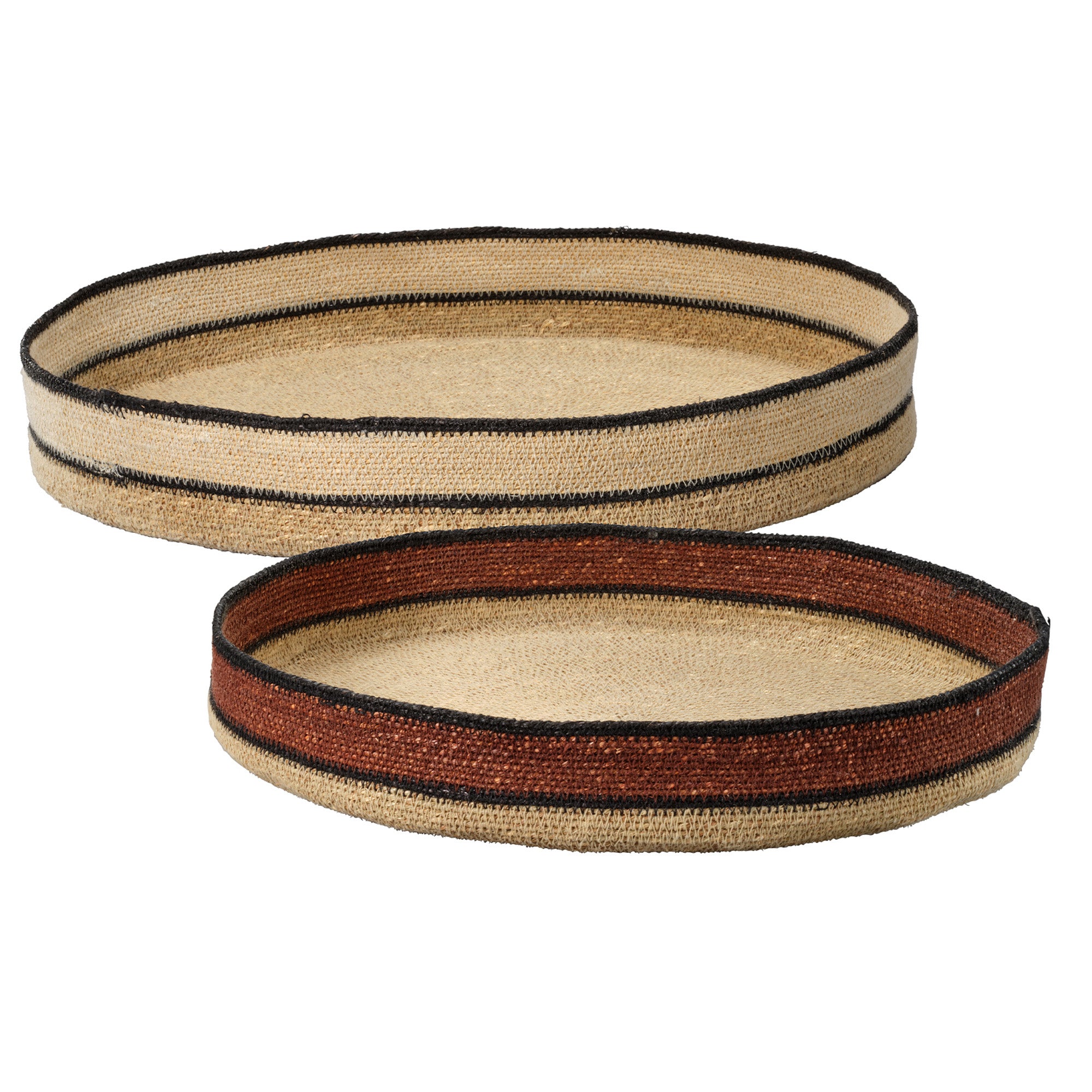 Jamie Young Scarab Natural Seagrass Tray Set of 2