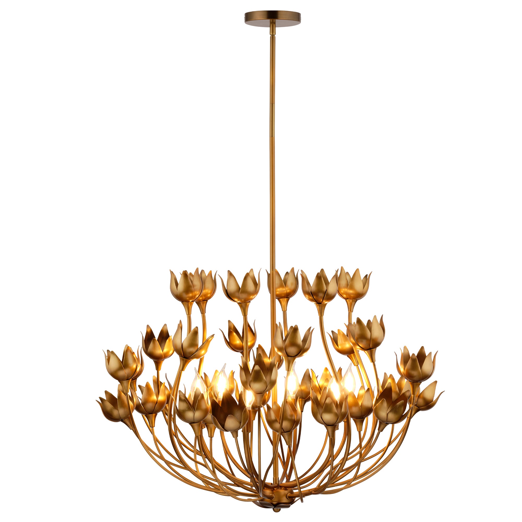 Jamie Young Dogwood Antique Brass 6-Light Chandelier