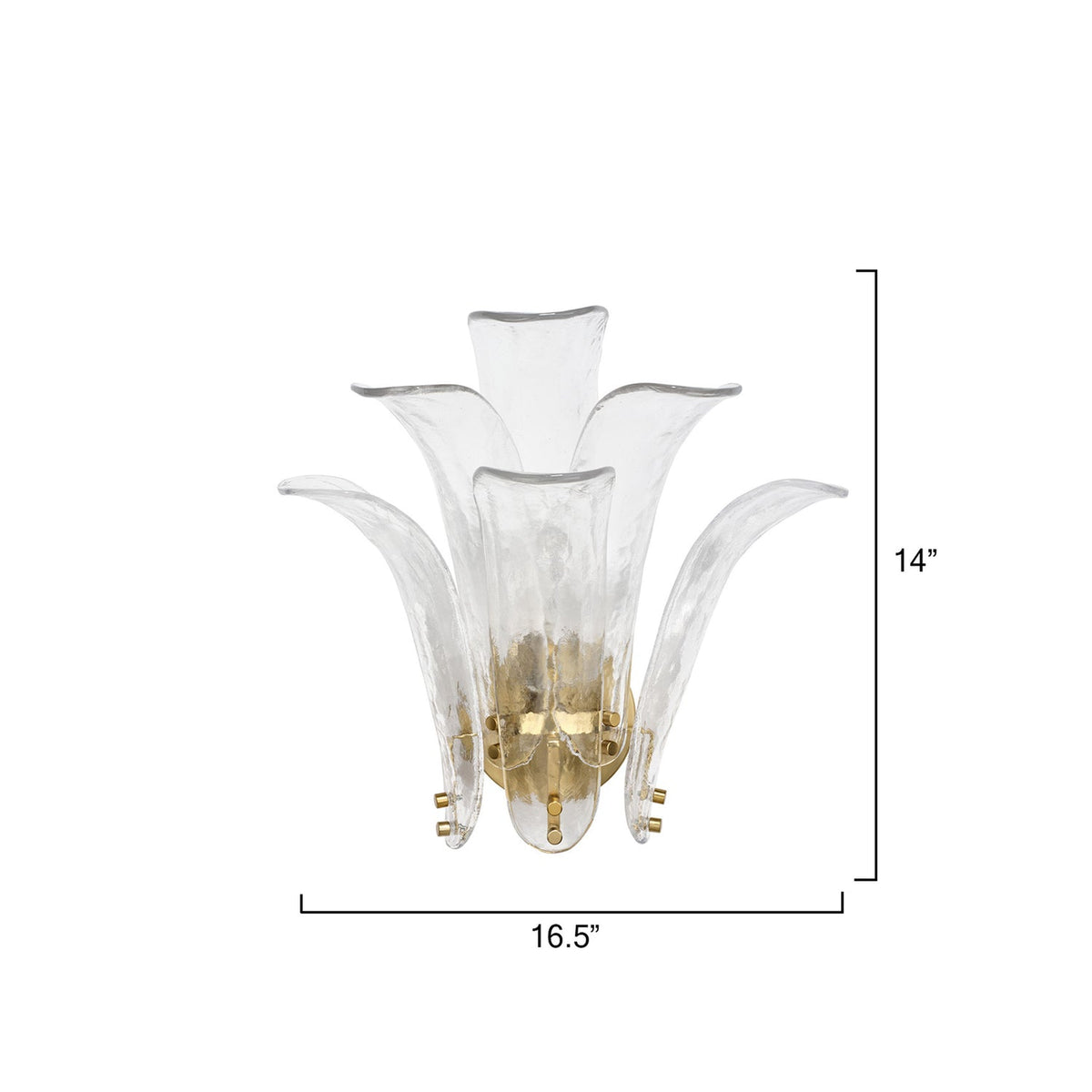 Jamie Young Cala Clear 1-Light Wall Sconce alternate angle in Clear Glass