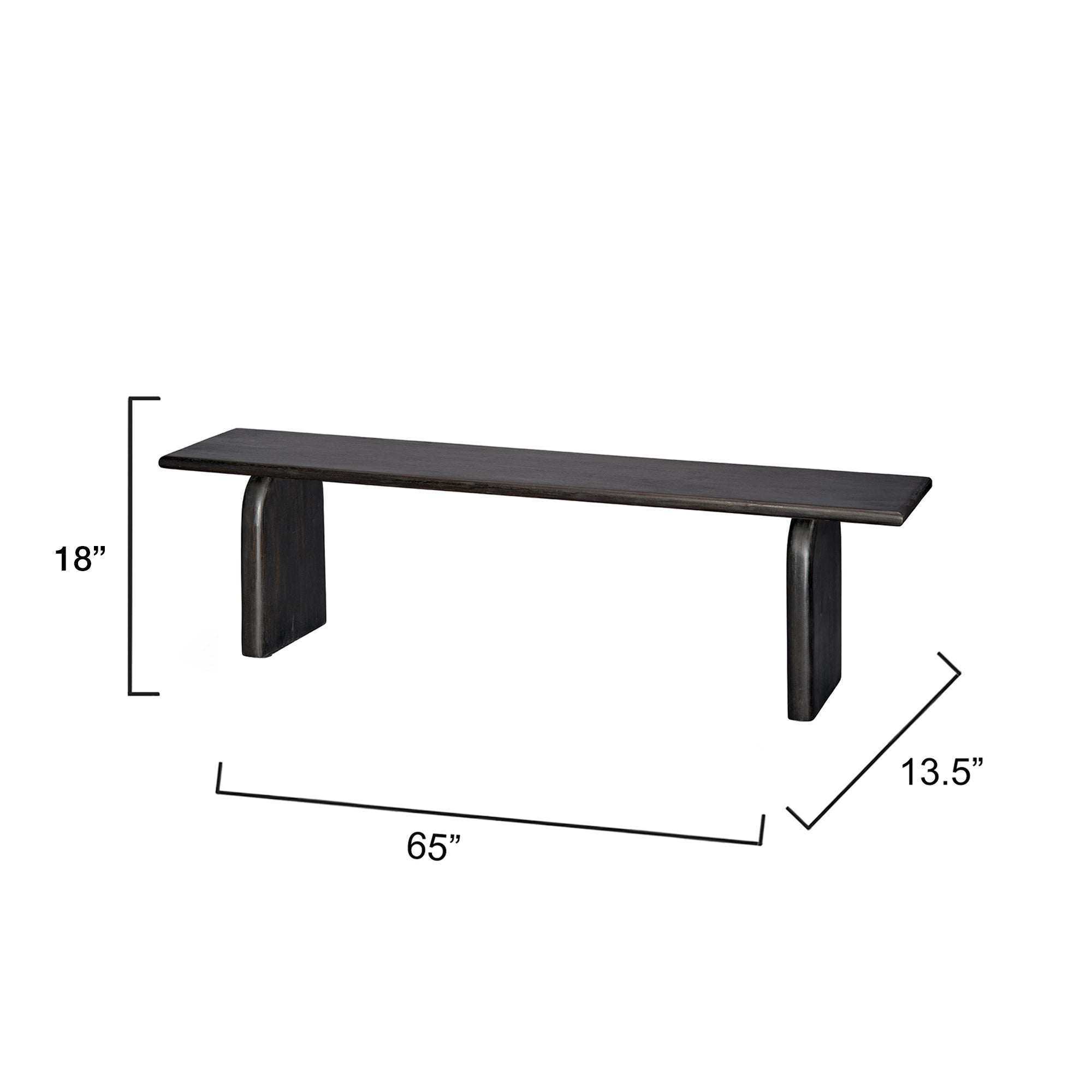 Jamie Young Arc Mango Black Wood Bench