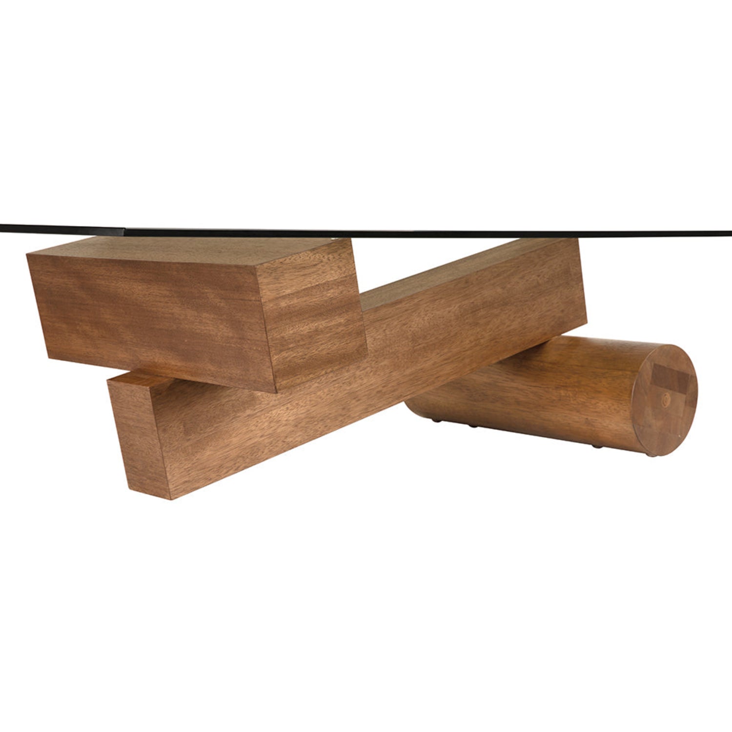 Noir Calatrava Coffee Table, a dark walnut and glass coffee table