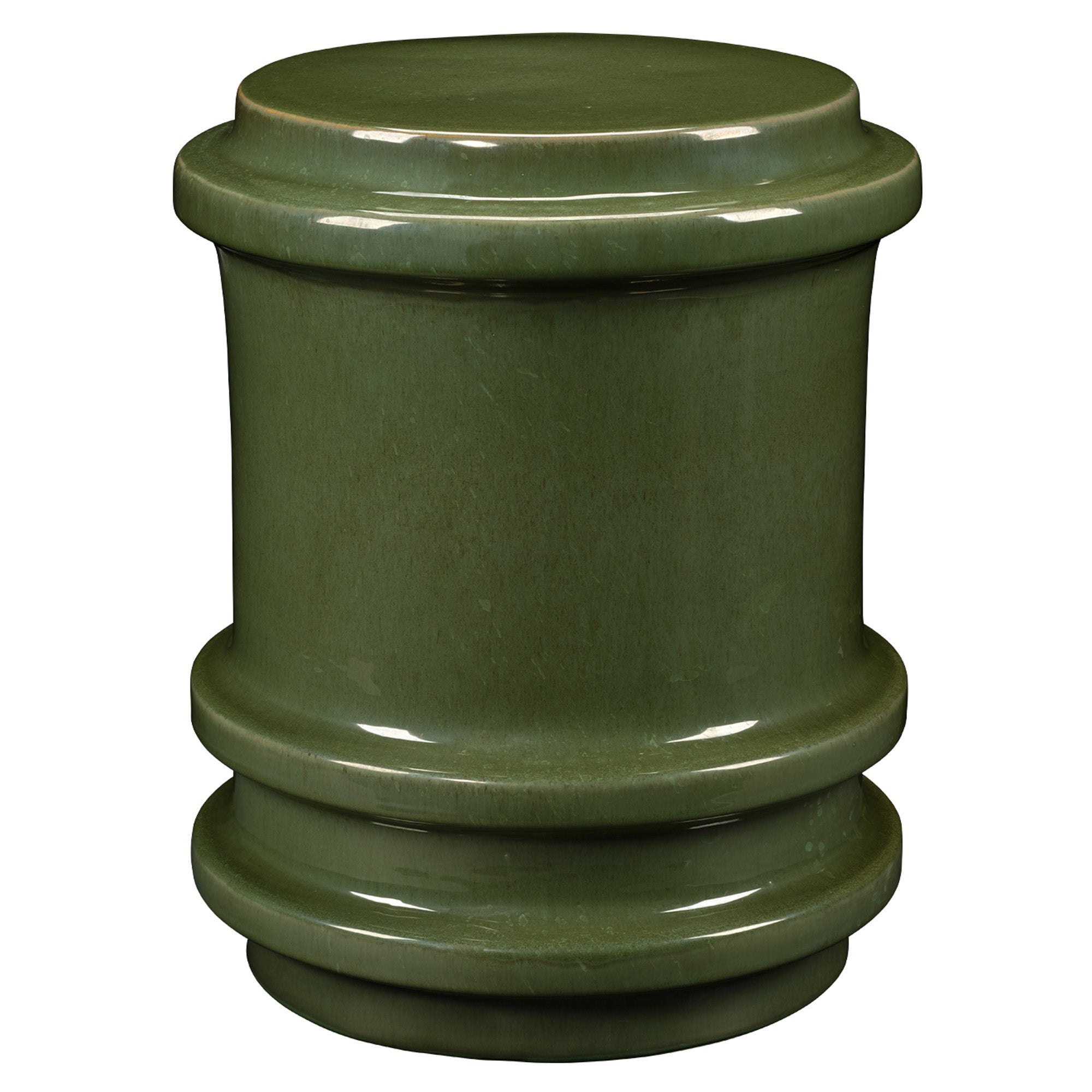 Jamie Young Reglet Green Ceramic Stool
