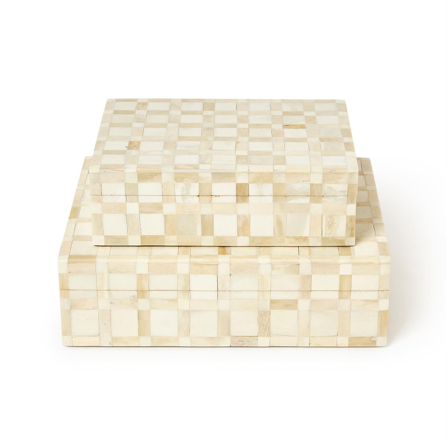 Inlaid Covered Box Set of 2