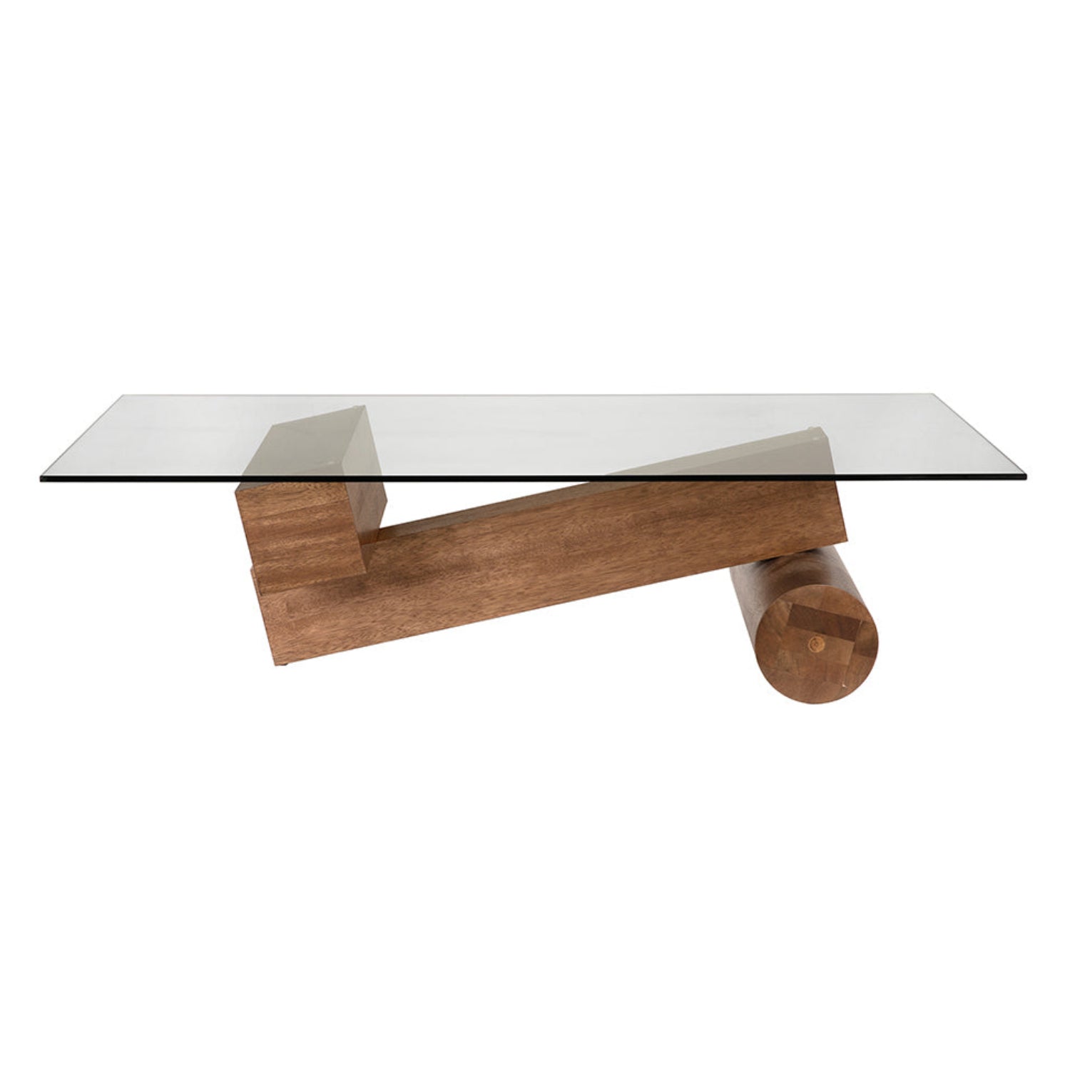 Noir Calatrava Coffee Table in Dark Walnut and Glass finish