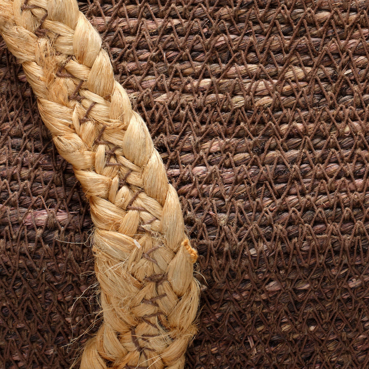 Jamie Young Python Brown Seagrass Basket styled in a room setting