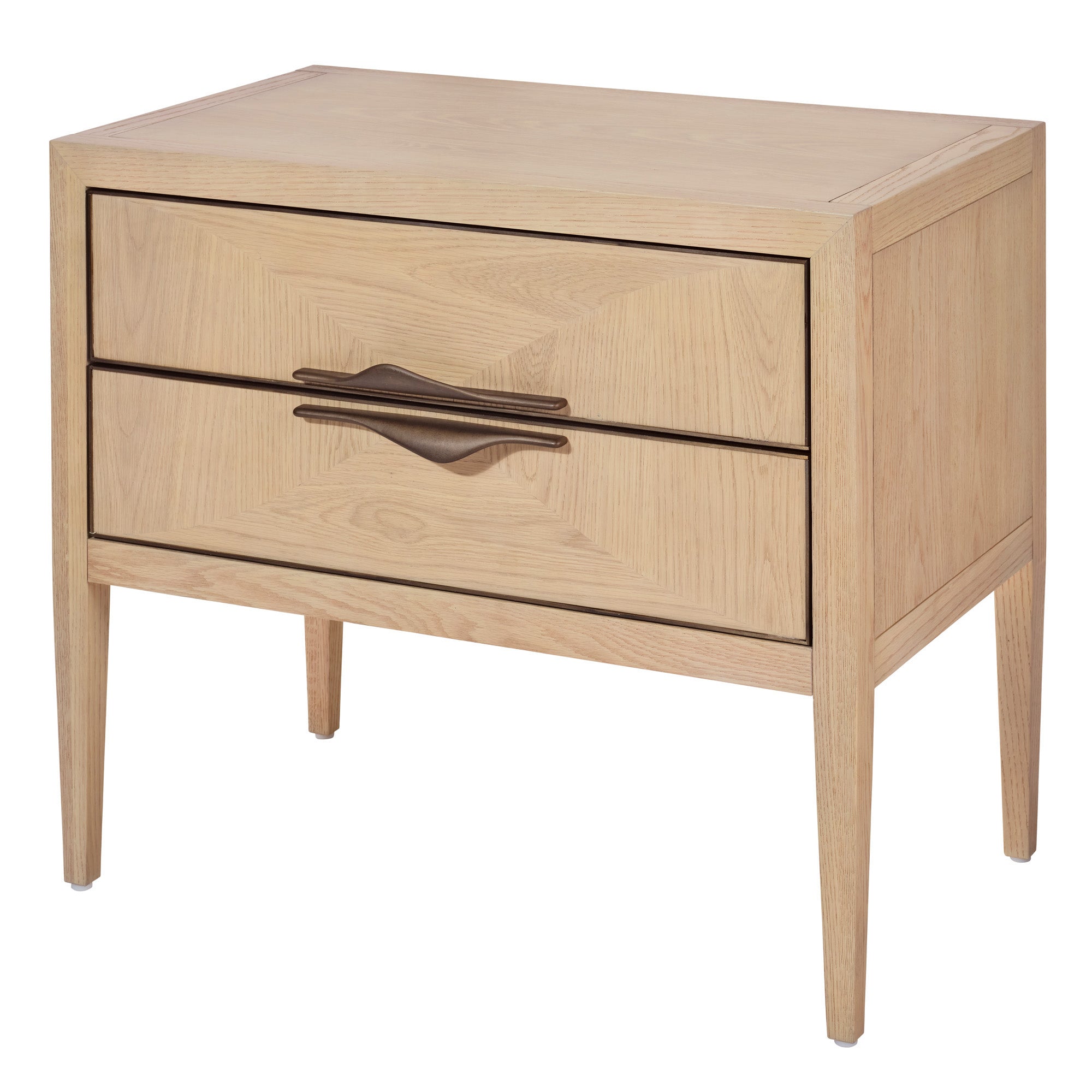 Jamie Young Landmark Pale Oak Two Drawer Nightstand