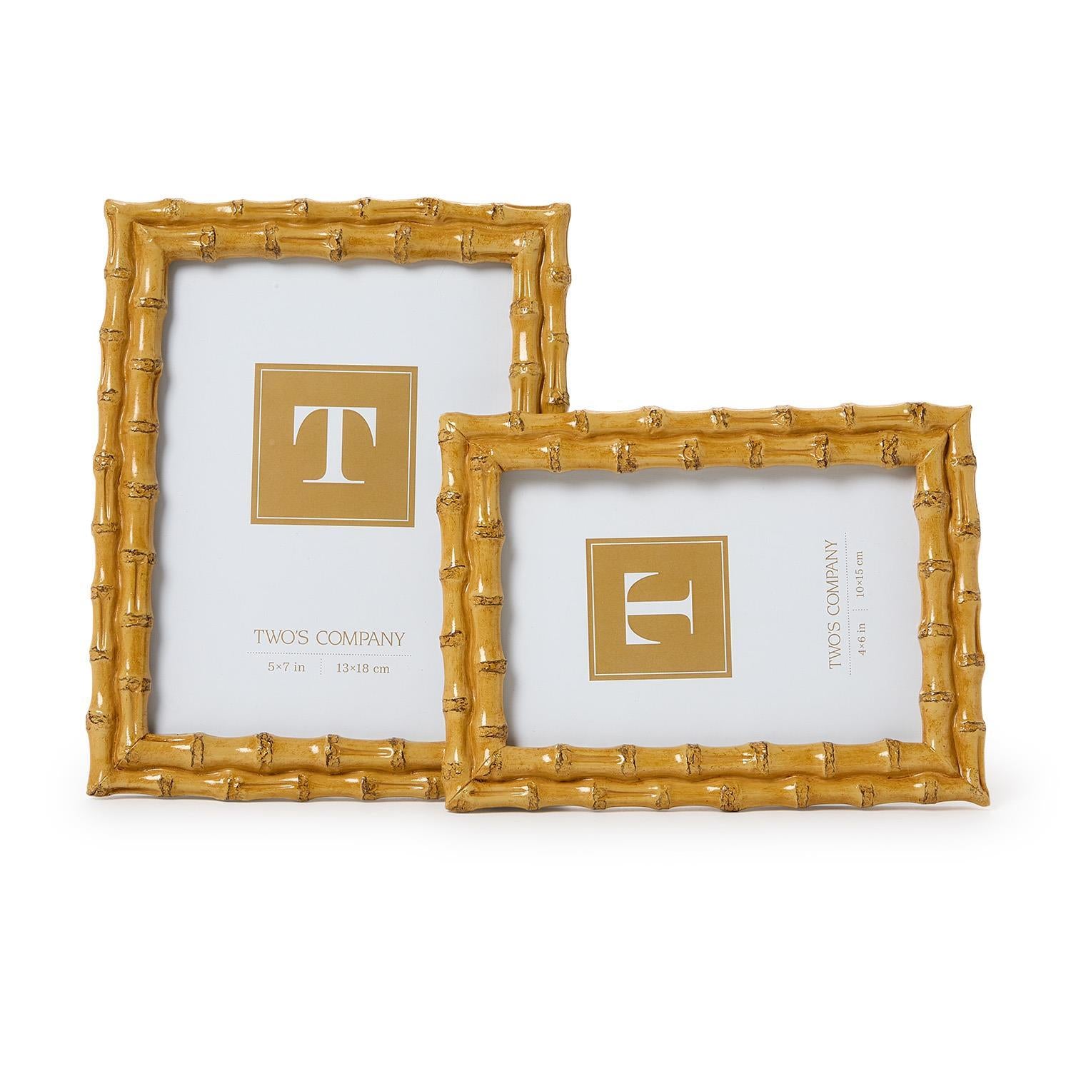 Blonde Faux Bamboo Photo Frame Set of 2