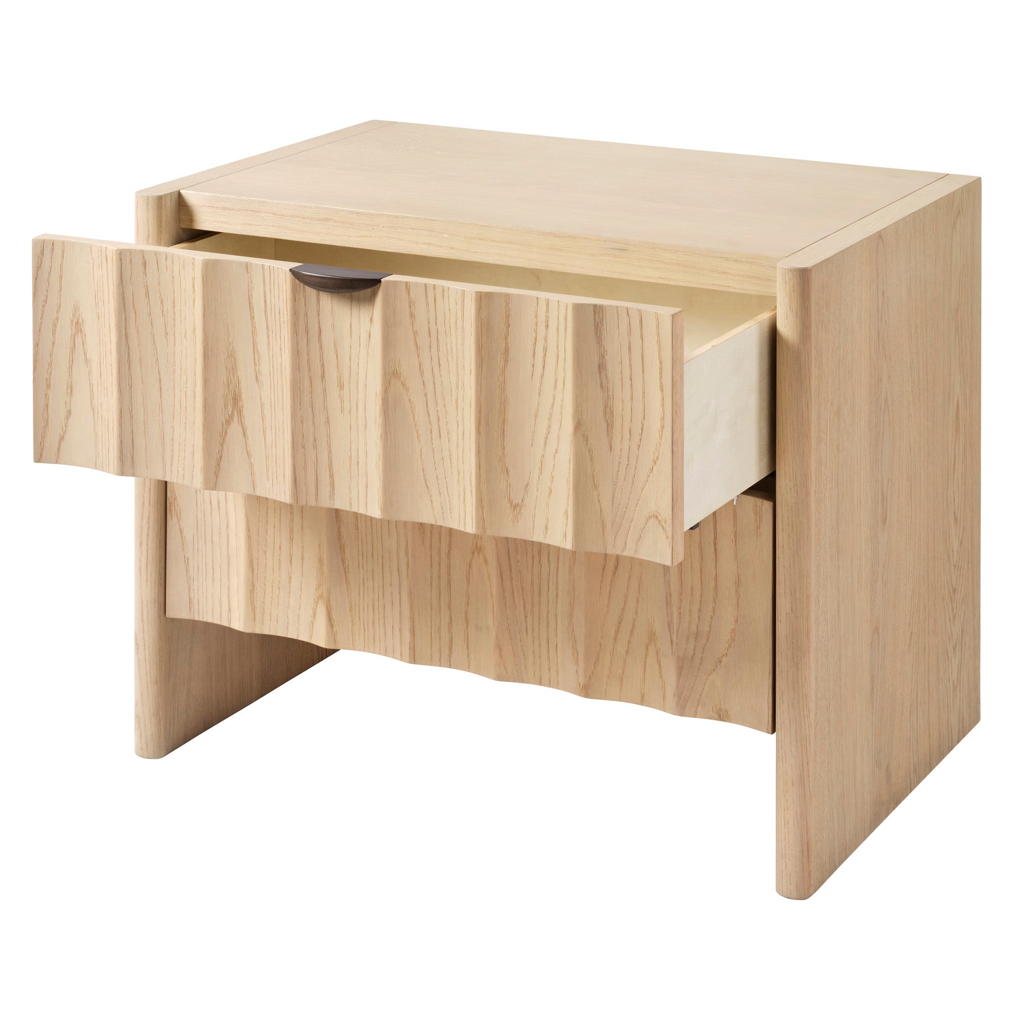 Jamie Young Finley Pale Oak Large Fluted Nightstand