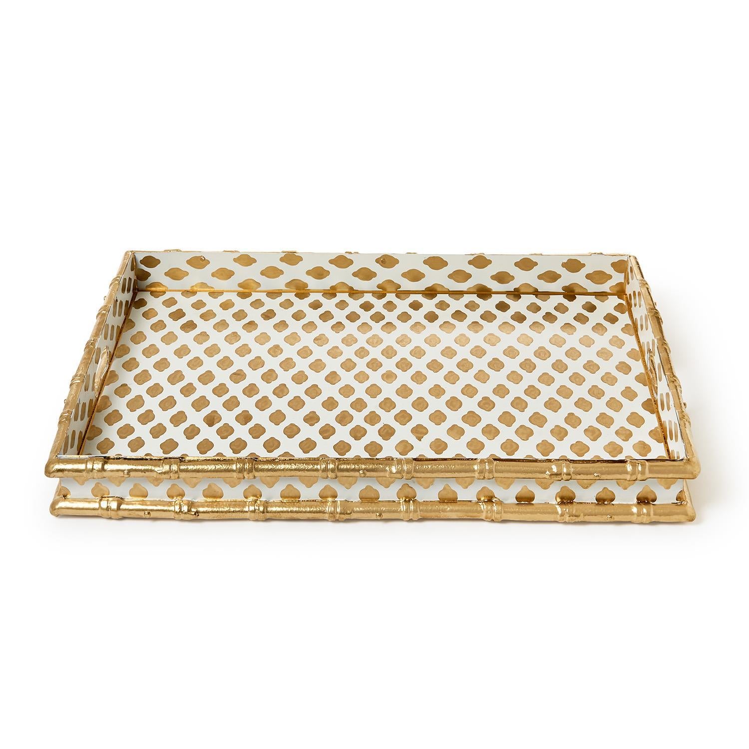 Gold/White Hand Painted Tray