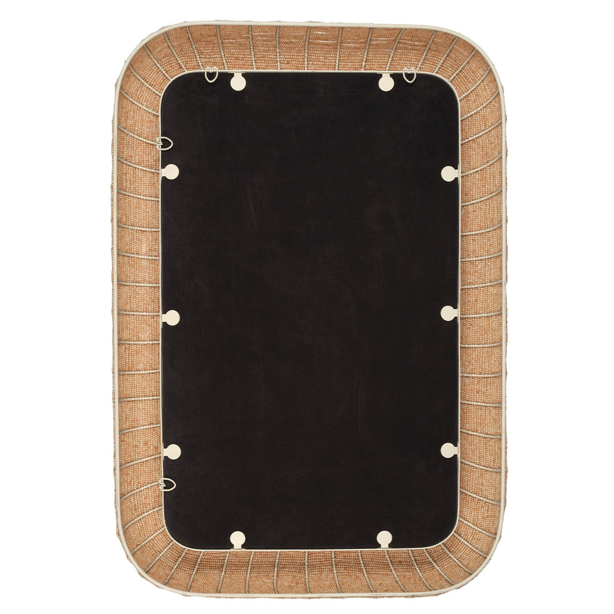 Jamie Young Confetti Cream Extra Large Wall Mirror close-up of beaded frame texture