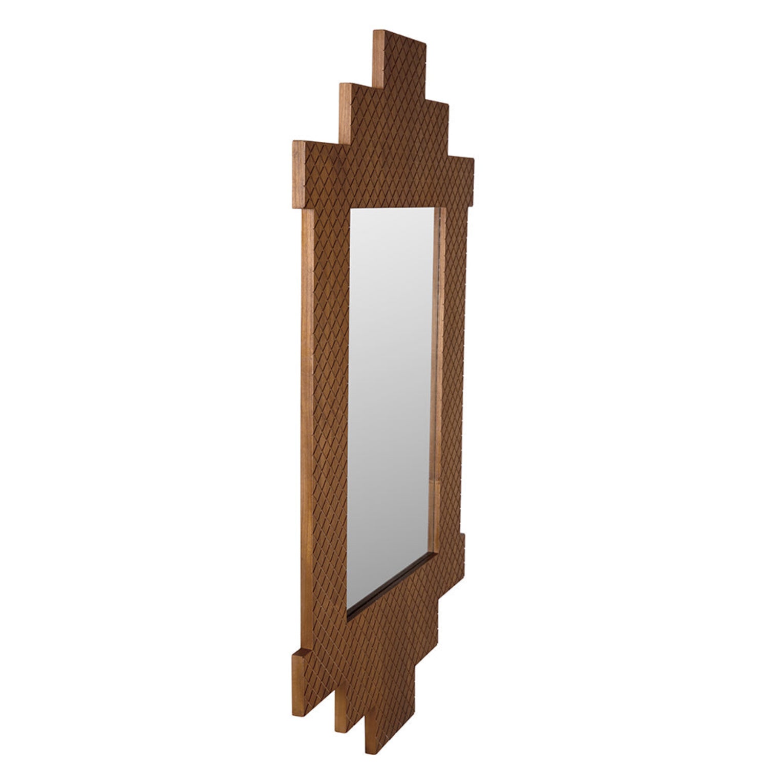 Clear Coat Flat Ludwig Teak Mirror by Noir