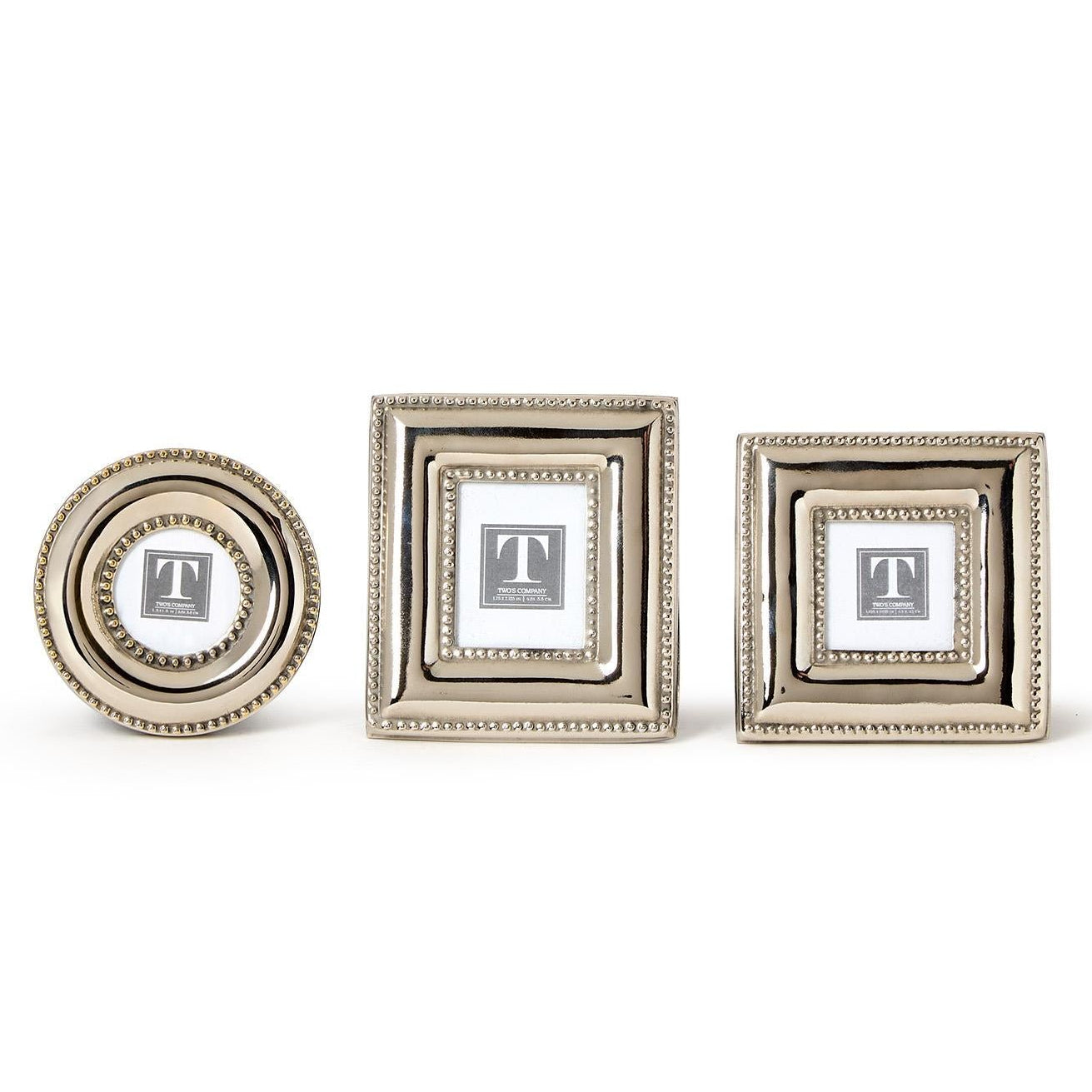 Silver Bead Silver Mini Photo Frame Set of 3